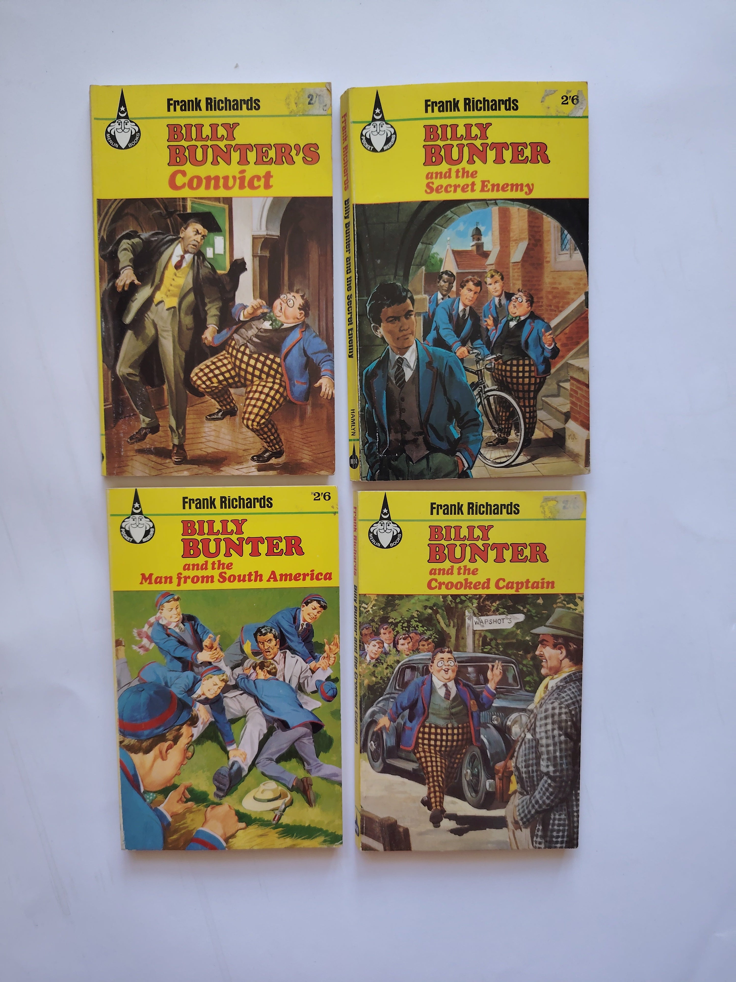 Four Frank Richards Pocket Merlins Billy Bunter's Convict, and the Man from South America, Crooked Captain, Secret Enemy Paul Hamlyn 1968