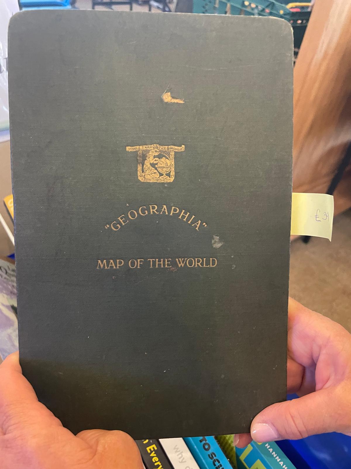 Geographia Commercial & Political Map of the World by Alexander Gross c1920 in Original Cloth Folder