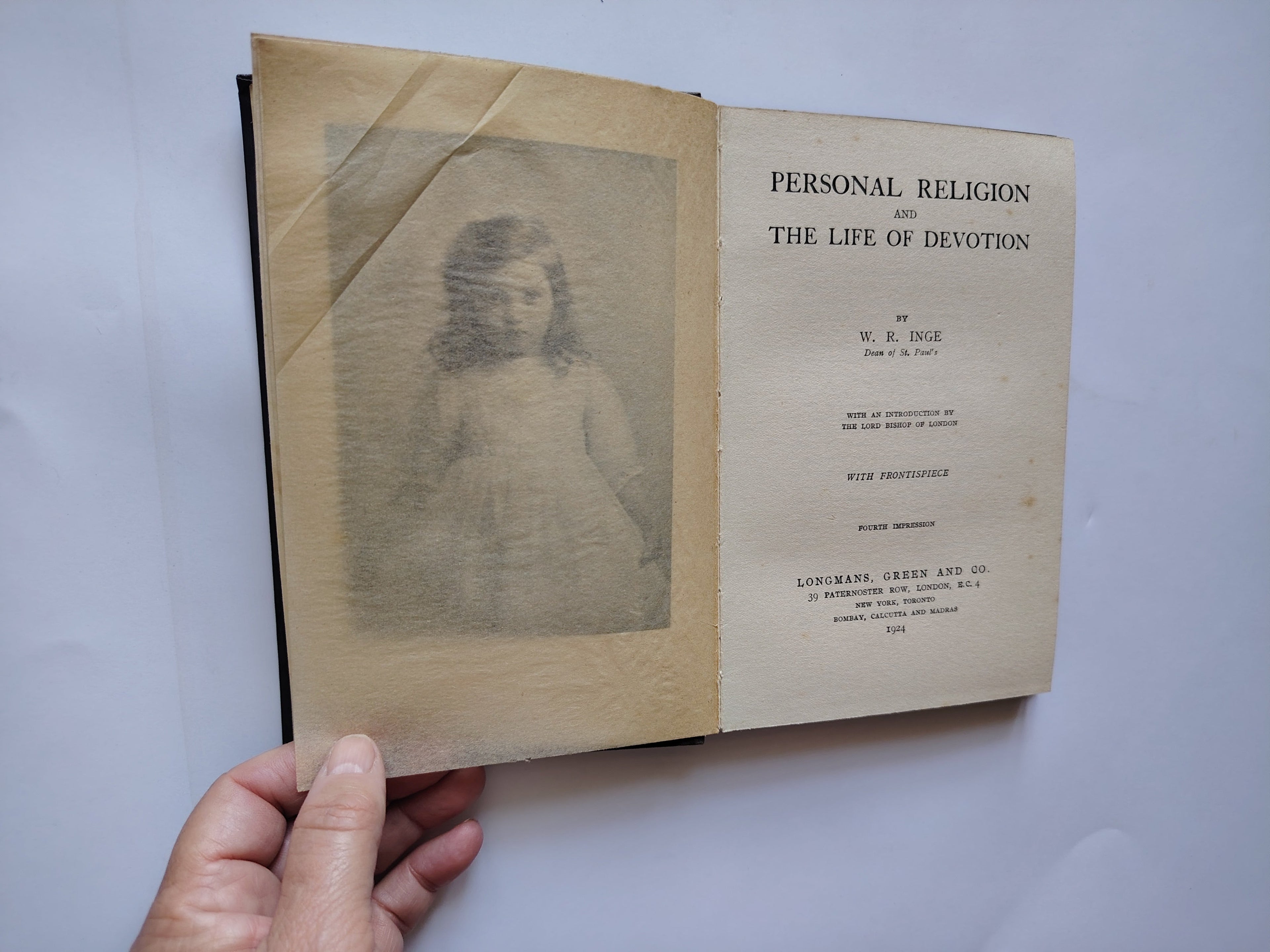 Personal Religion and The Life of Devotion by W R Inge in 1924