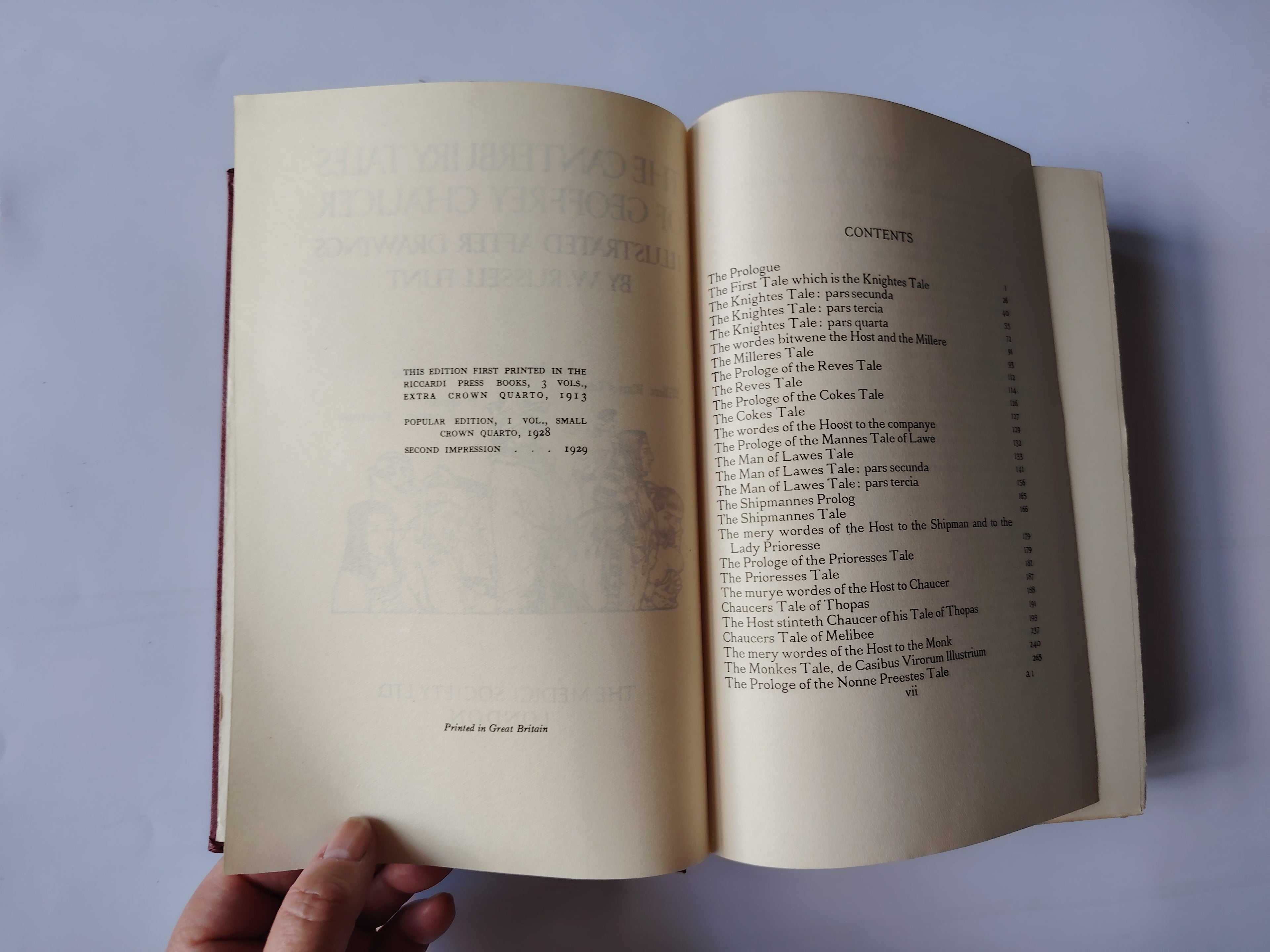The Canterbury Tales of Geoffrey Chaucer Illustrated After Drawings by W Russell Flint The Medici Society 1929