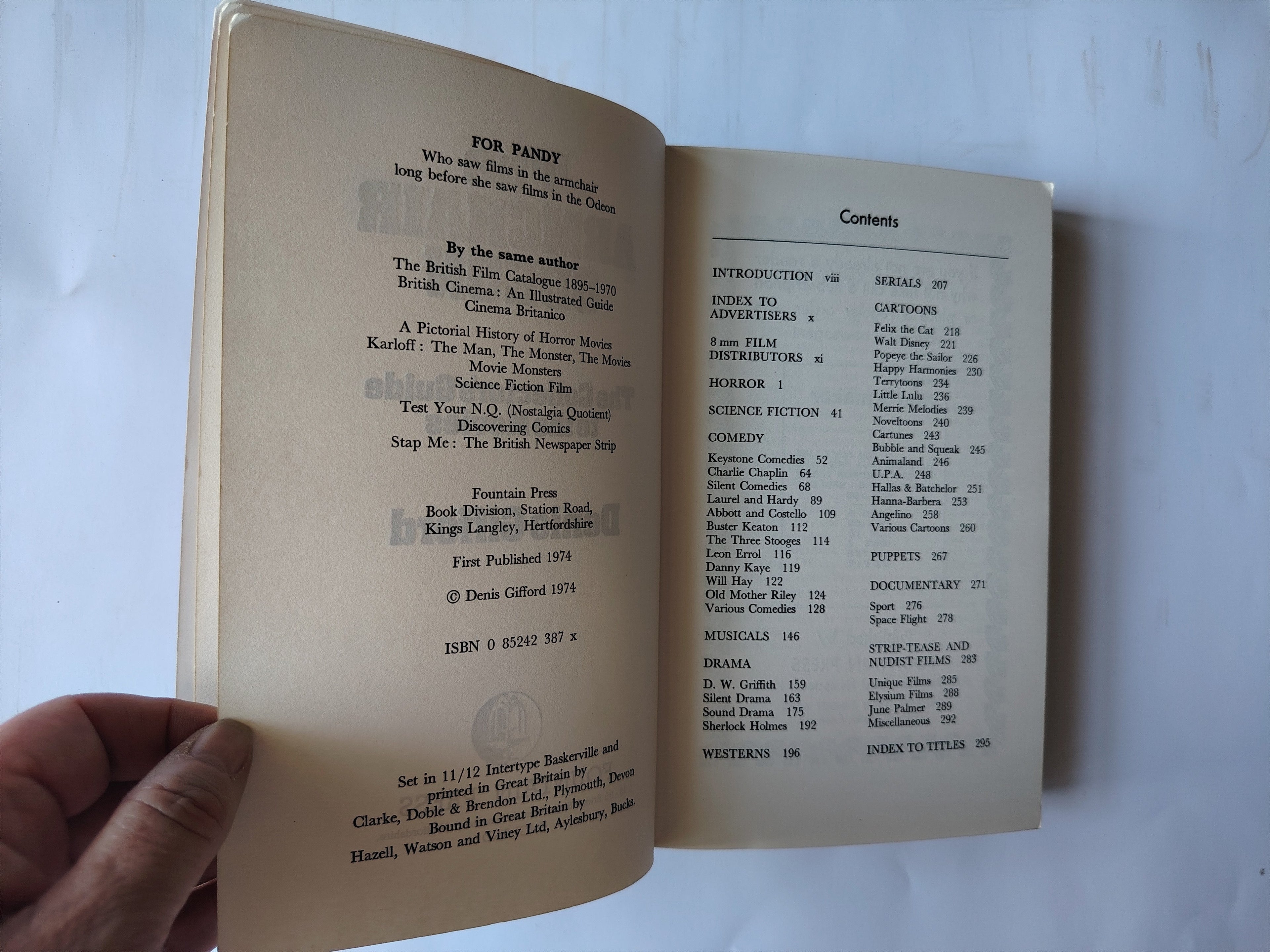 The Armchair Odeon The Collector's Guide to the Movies by Denis Gifford First Edition 1974