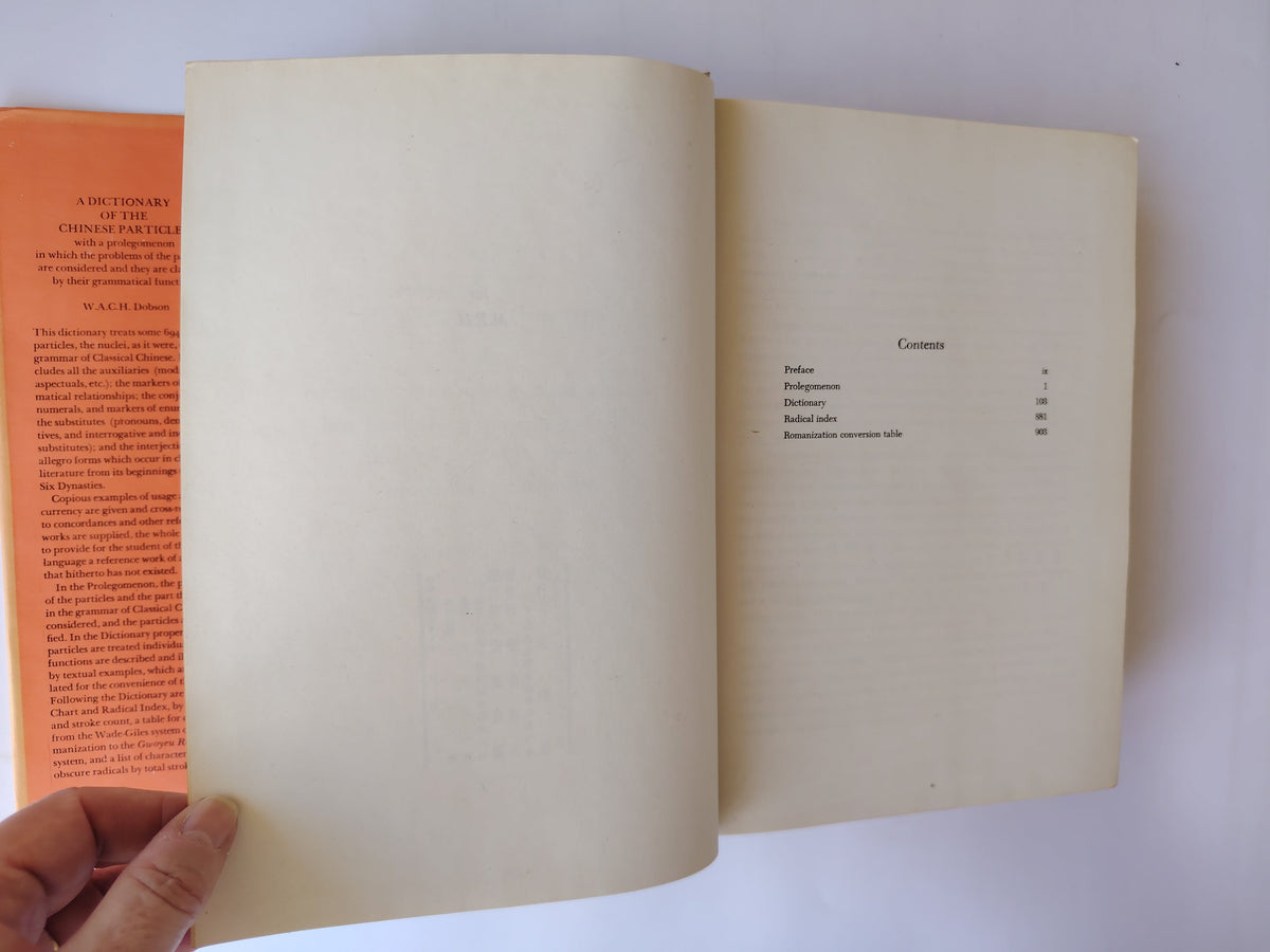 A Dictionary of the Chinese Particles by W A C H Dobson Published in 1976