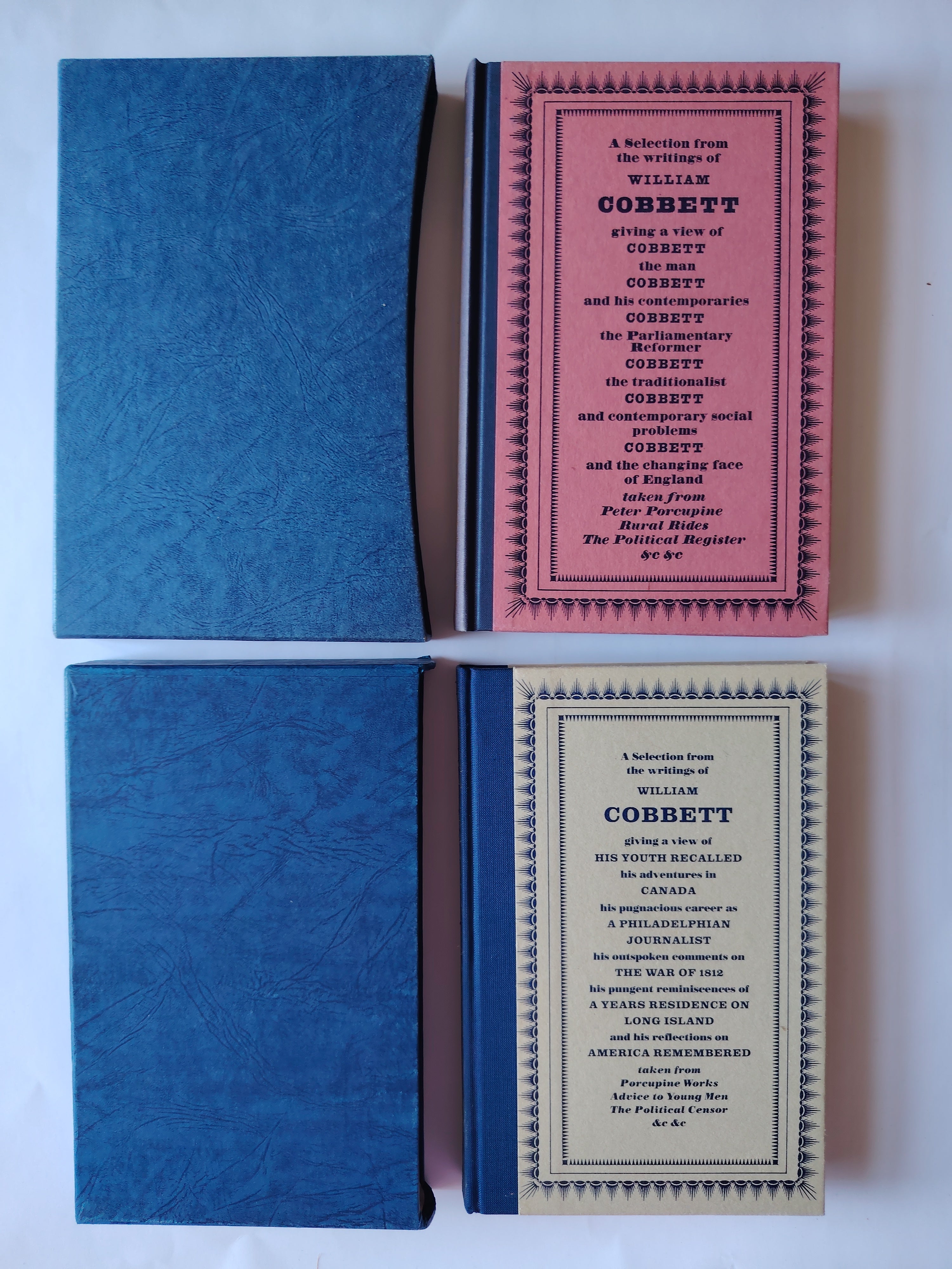 Cobbett's England and Cobbetts's America William Cobbett The Folio Society Books with Slipcases 1968 and 1985