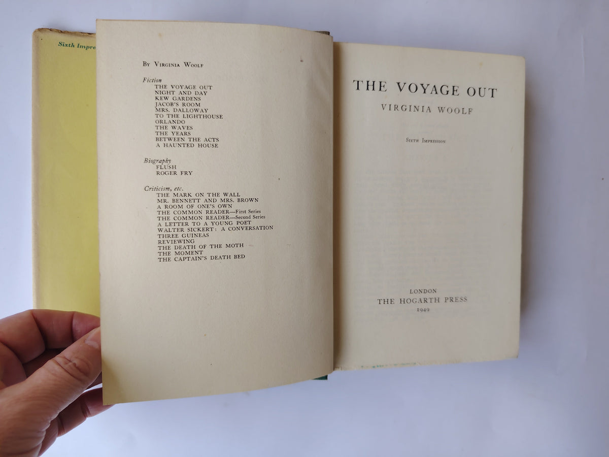 The Voyage Out A Novel by Virginia Woolf Uniform Edition The Hogarth Press 6th Impression 1949