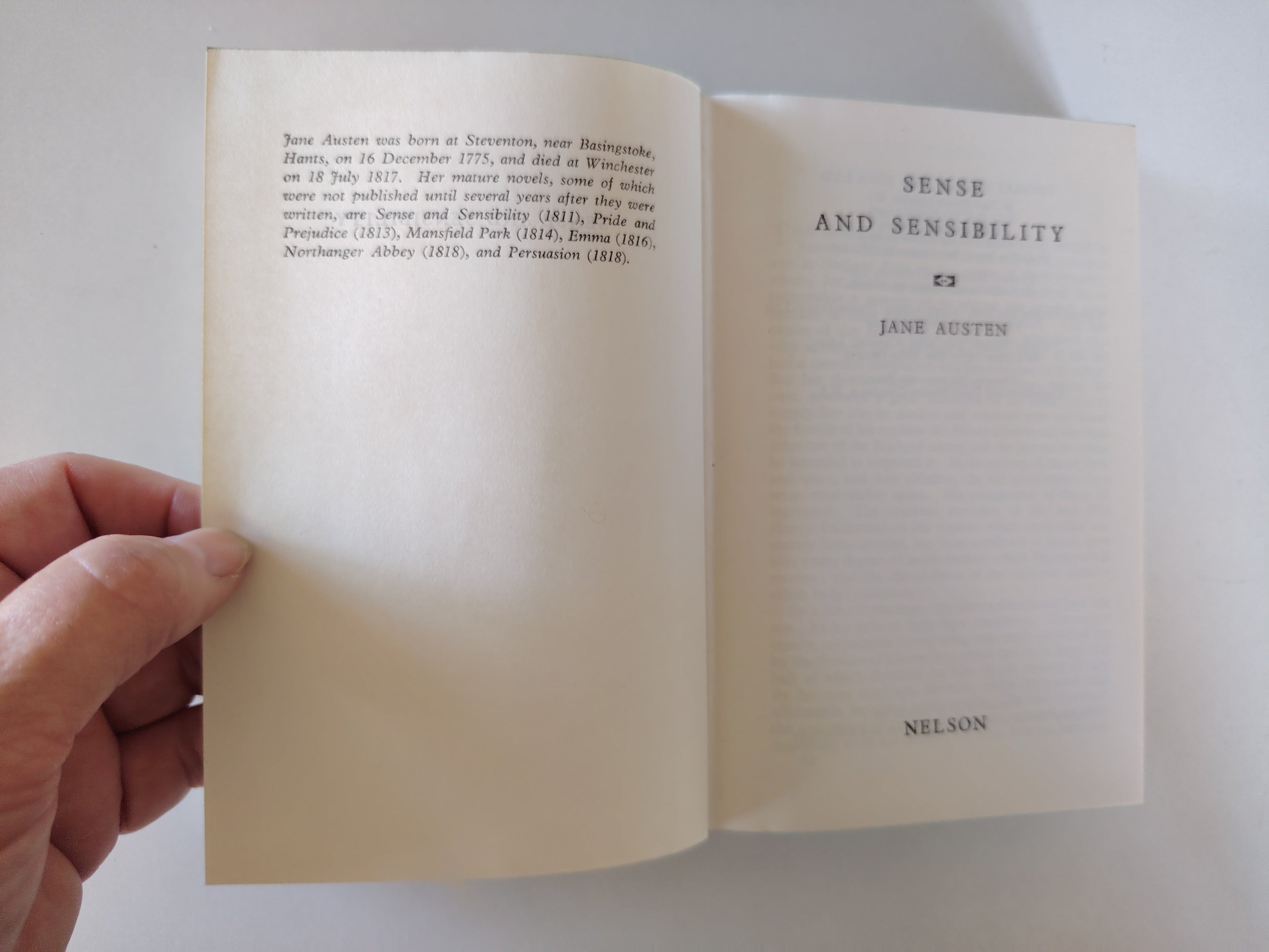 Sense and Sensibility Jane Austen Thomas Nelson and Sons Ltd Undated in Protective Cover