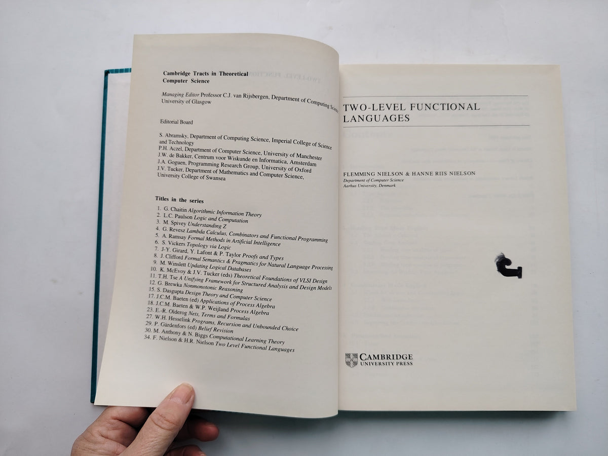 Two-Level Functional Languages by F Nielson & H R Nielson Cambridge Tracts in Theoretical Computer Science 34 First Edition 1992