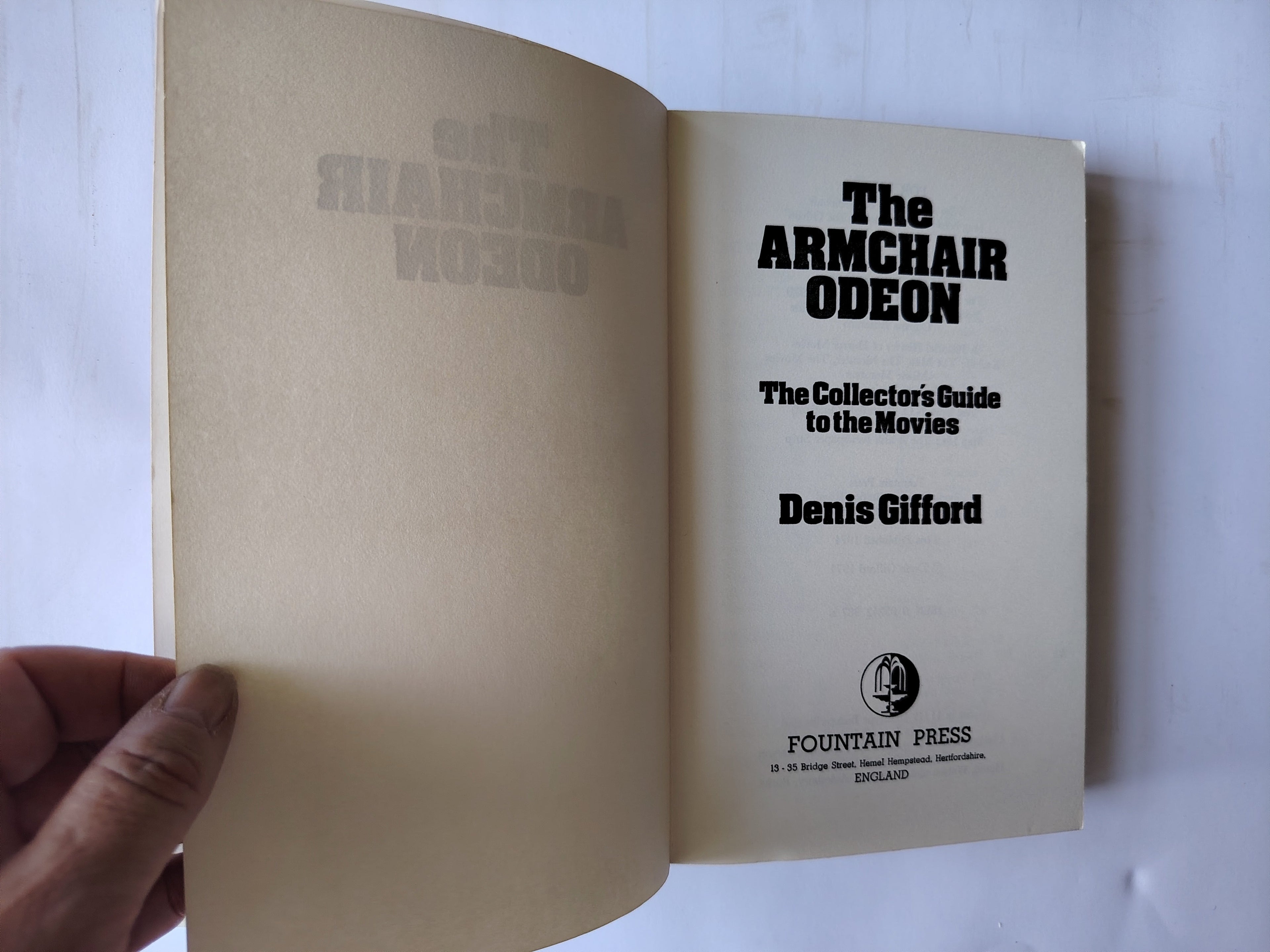 The Armchair Odeon The Collector's Guide to the Movies by Denis Gifford First Edition 1974