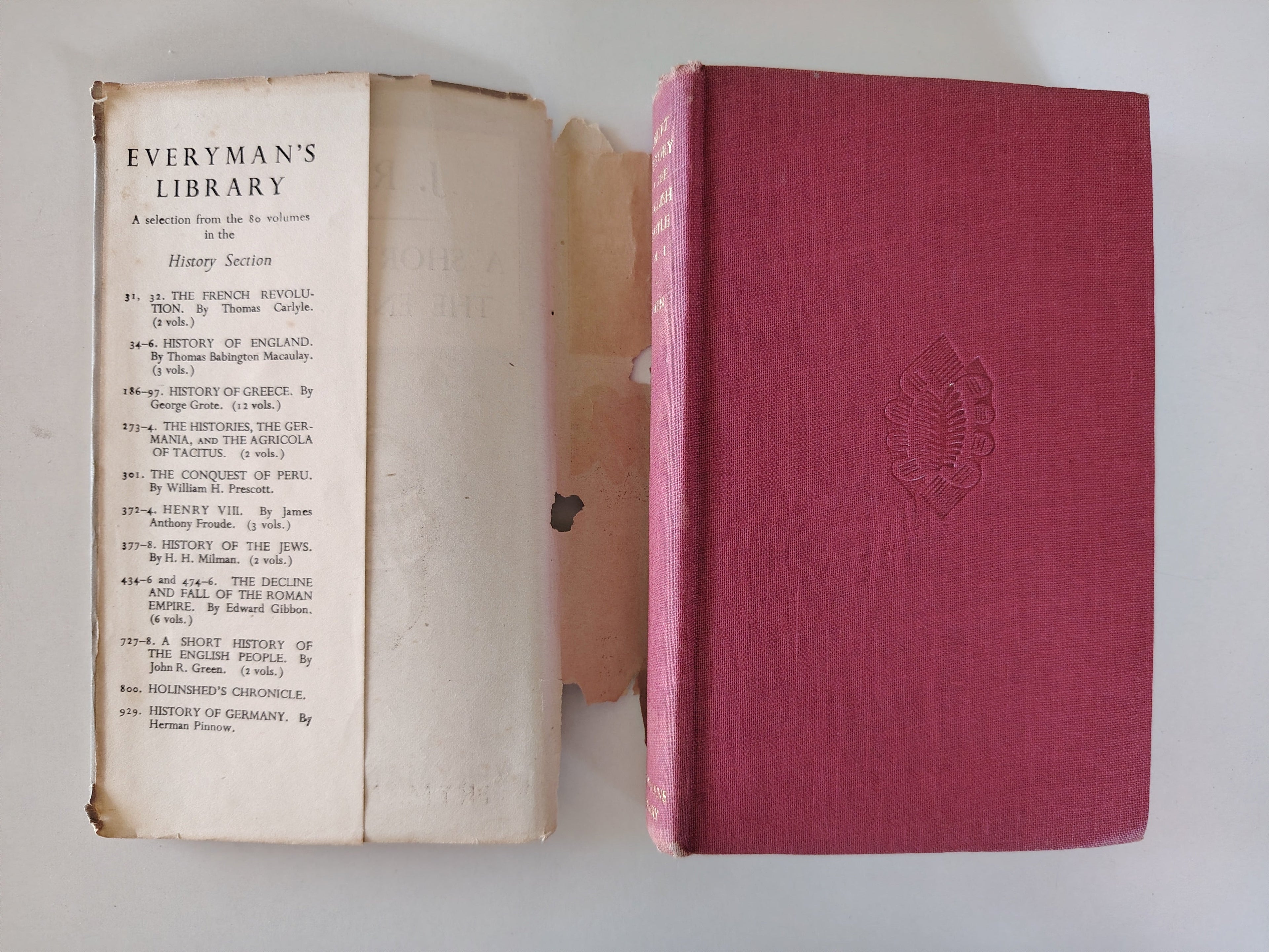 A Short History of The English People Volume One J R Green Everyman's Library 727 1947