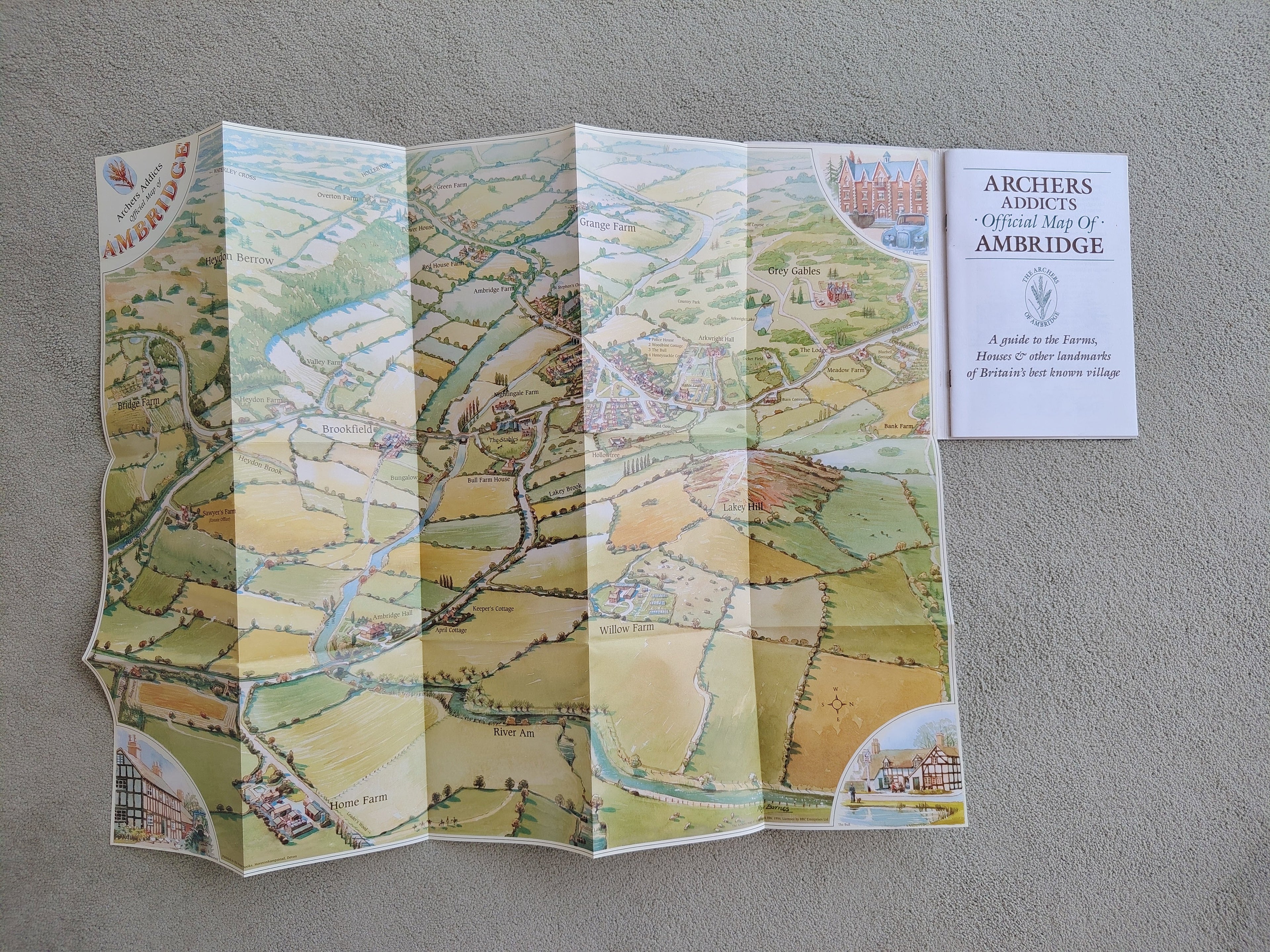 Archers Addicts Official Map of Ambridge A detailed colour map of Britain's best known village Plus Two Postcards