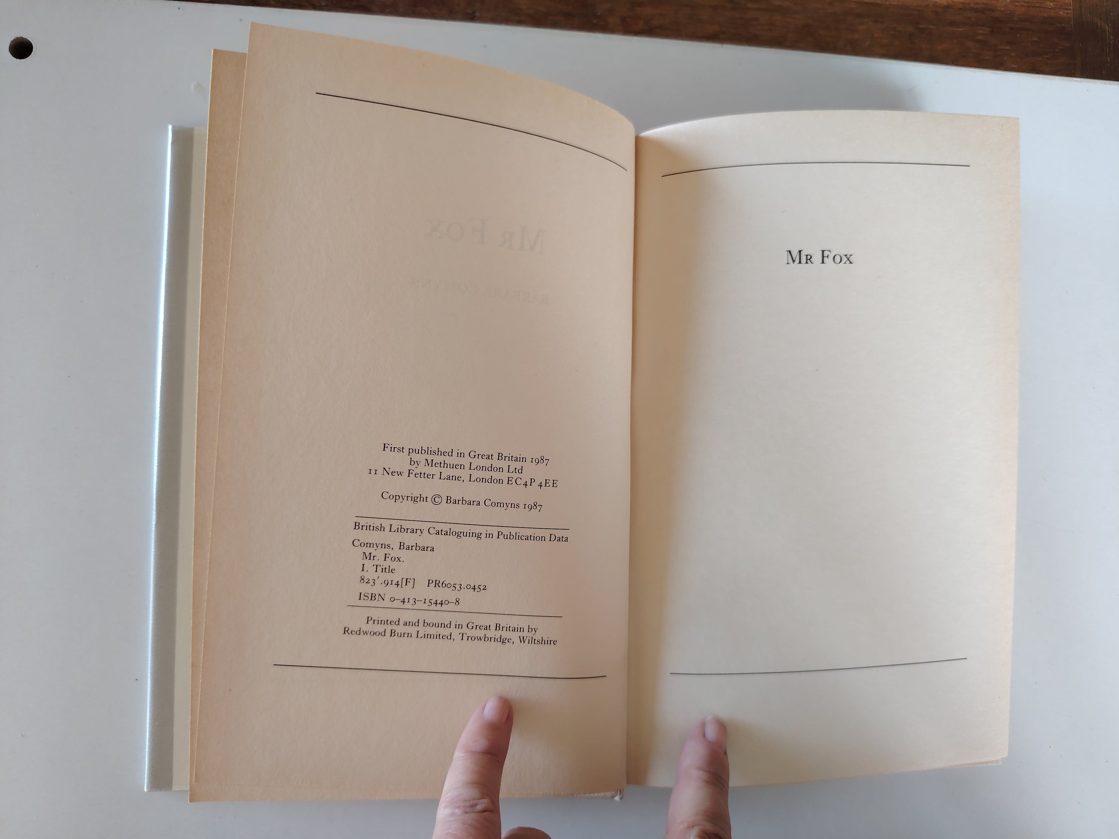 Mr Fox by Barbara Comyns First Edition Book Published in 1987 by Methuen