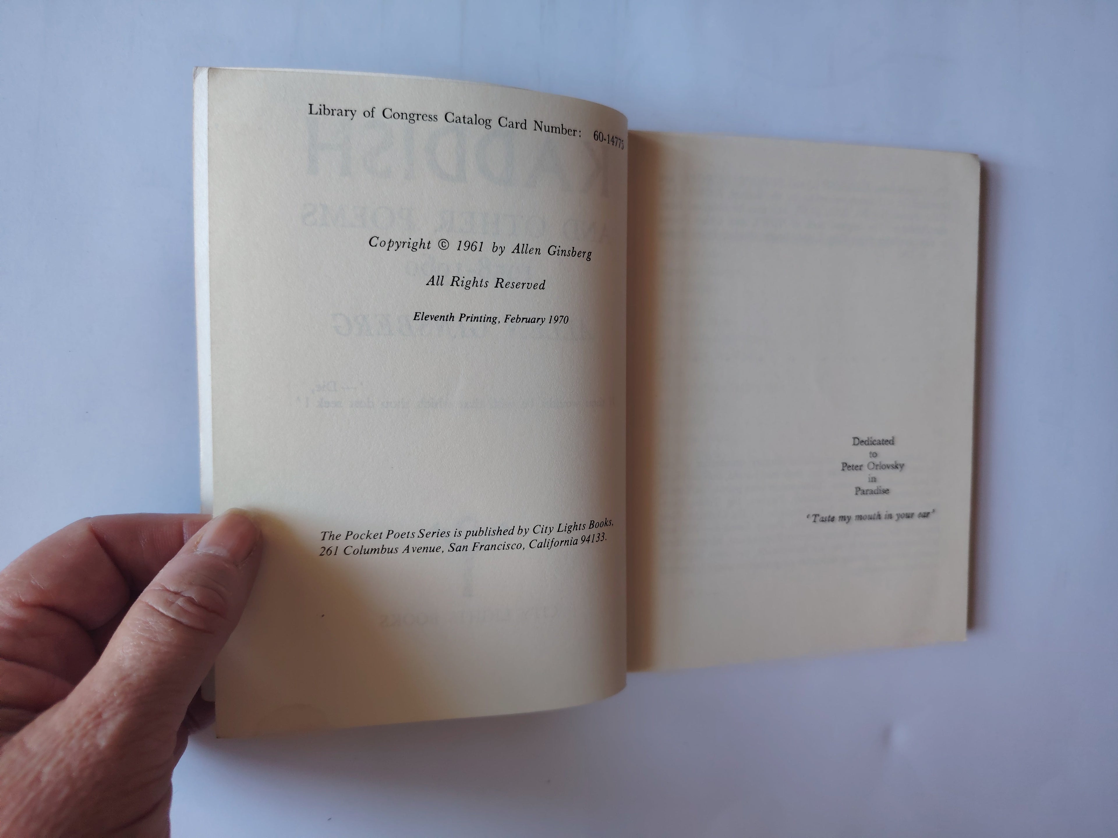 The Pocket Poets Series Two Books Selected Poems of Malcolm Lowry and Kaddish and other poems 1958-1960 Allen Ginsberg City Lights Books