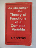 An Introduction to the Theory of Functions of a Complex Variable by E T Copson 1976
