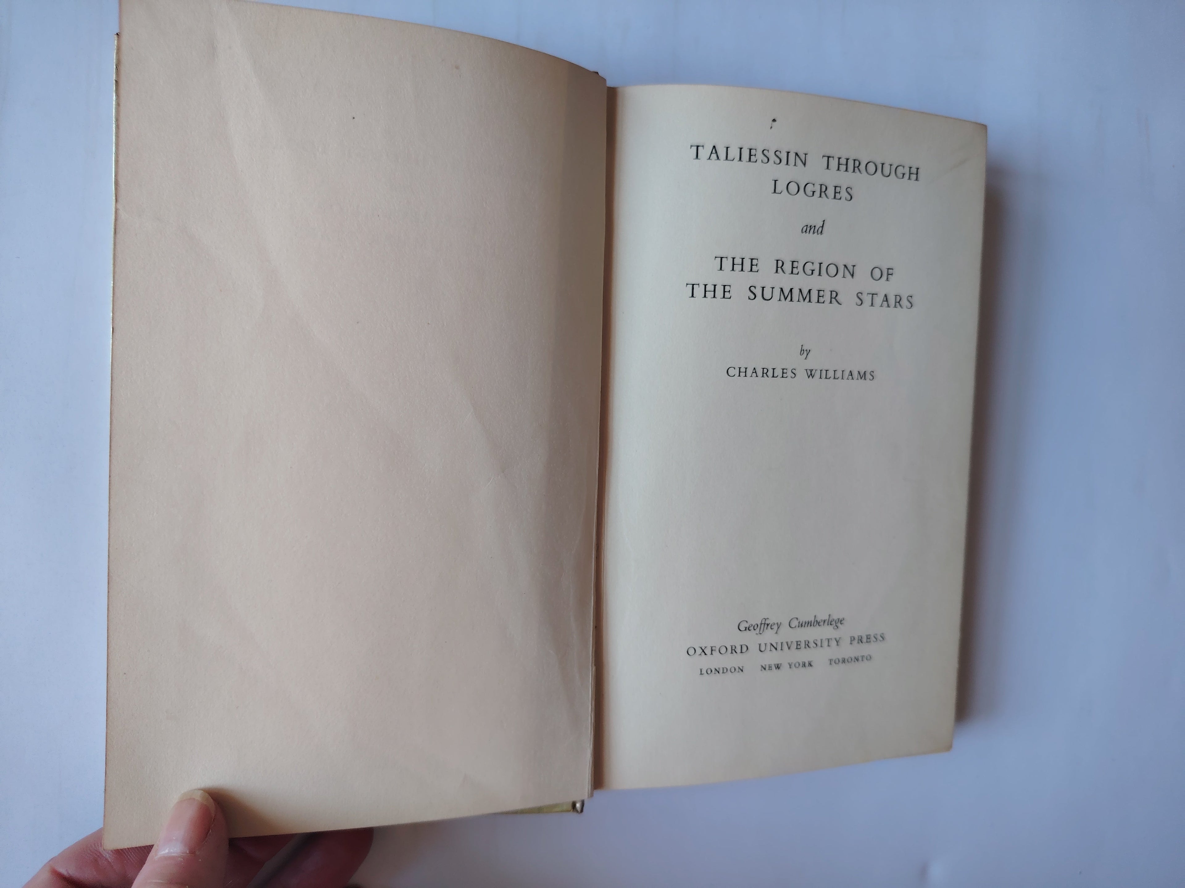Taliessin Through Logres and The Region of the Summer Stars by Charles Williams Library Binding 1954