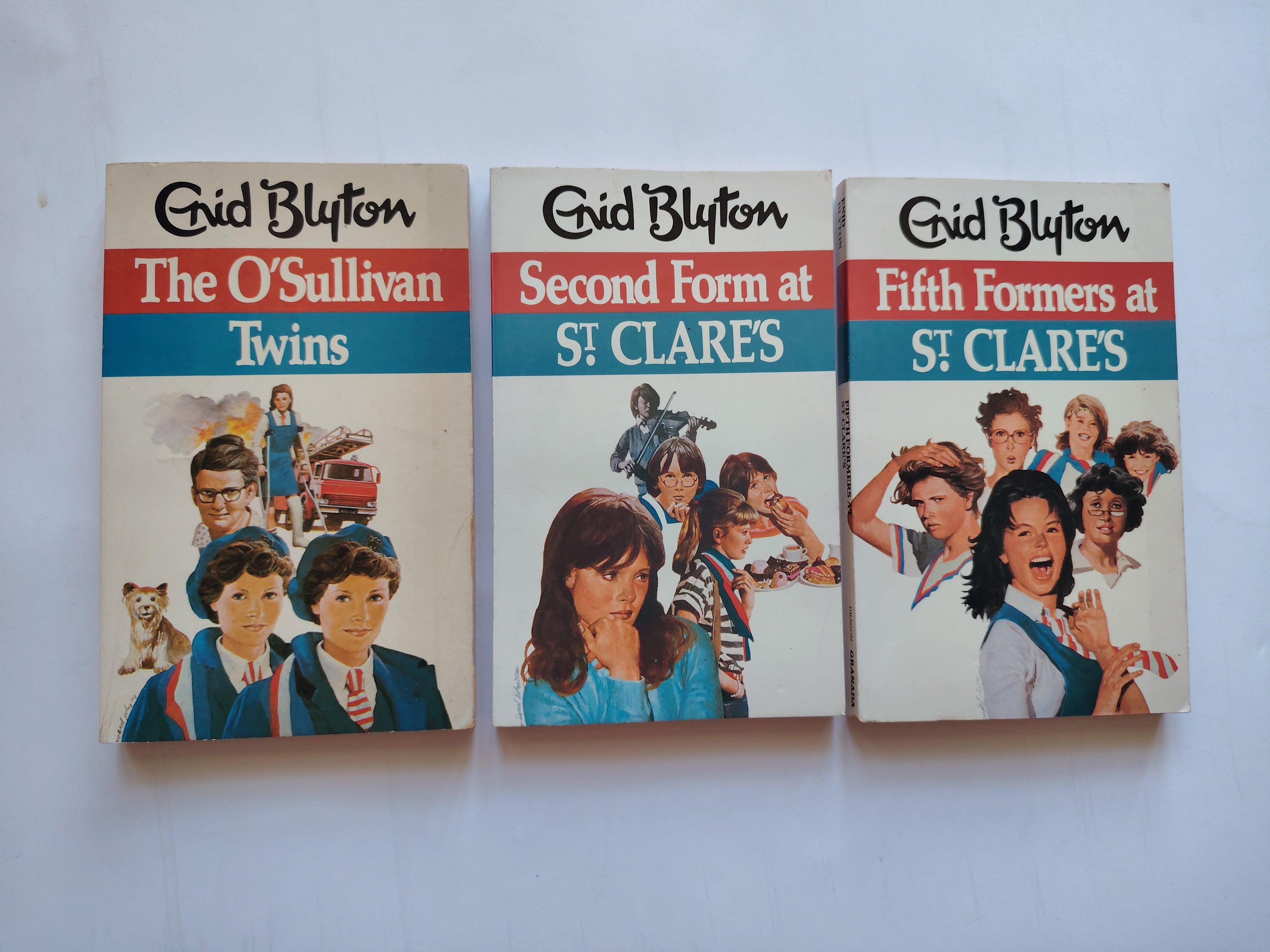 Enid Blyton St Clare's Michael Johnson Covers The O'Sullivan Twins, Second Form at St Clare's, Fifth Formers at St Clare's 1980s
