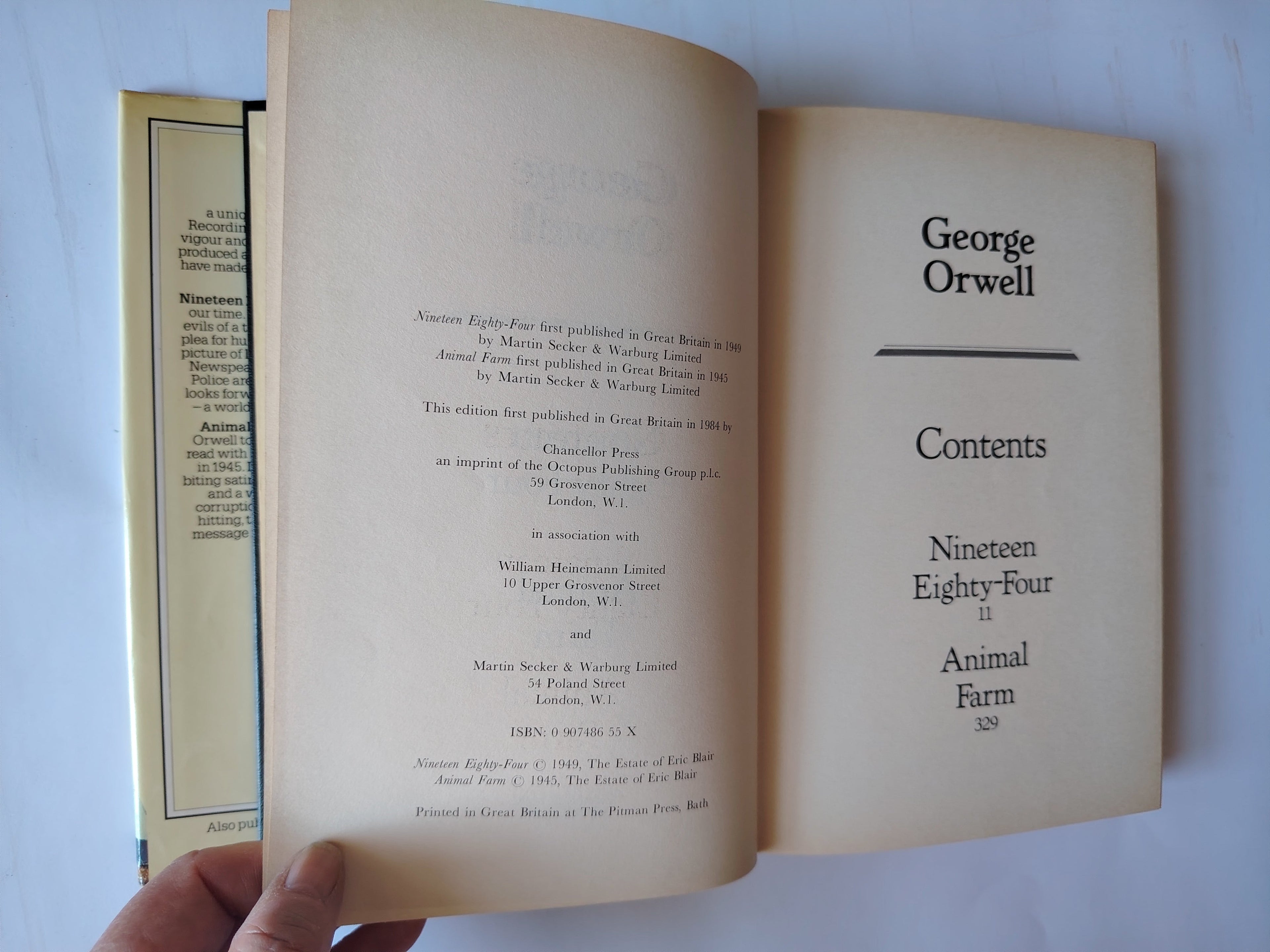 George Orwell Nineteen Eighty-Four and Animal Farm Complete and Unabridged Chancellor Press Published in 1984