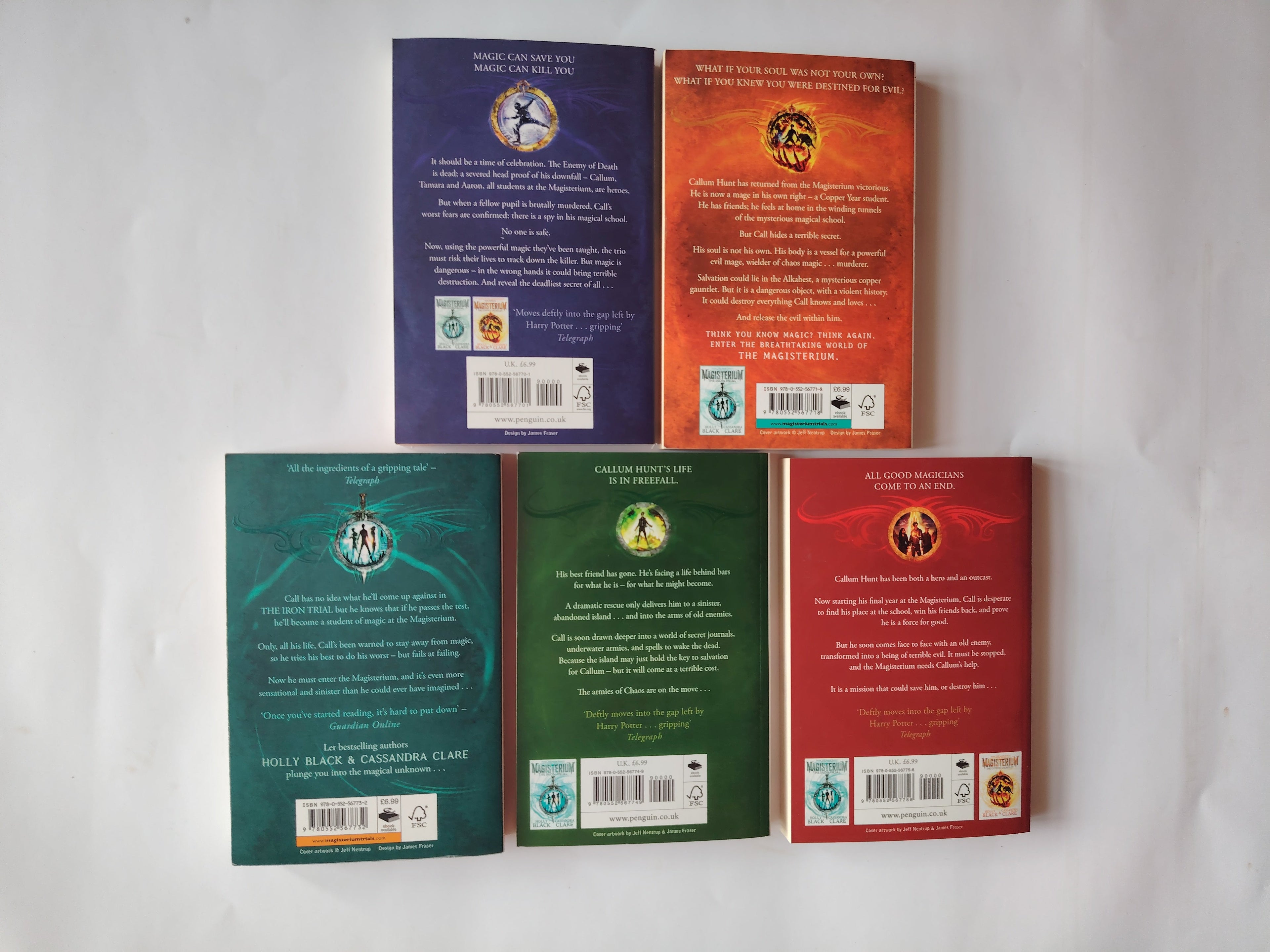 Five Book Magisterium Series by Holly Black and Cassandra Clare The Iron Trial, The Golden Tower, The Bronze Key, The Copper Gauntlet, The Silver Mask