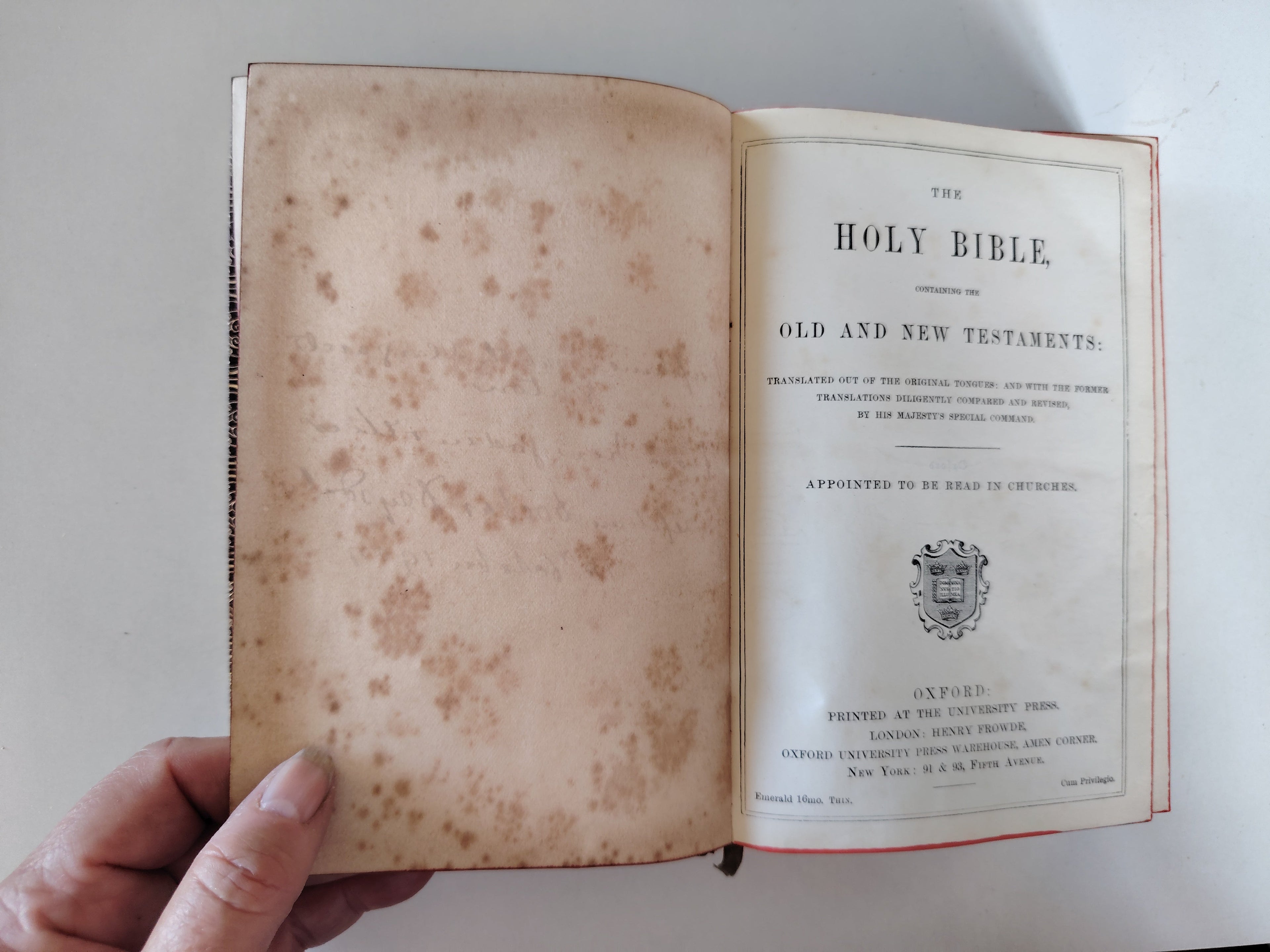 The Holy Bible Appointed to be Read in Churches Oxford Henry Frowde Decorated Leather Undated c1900