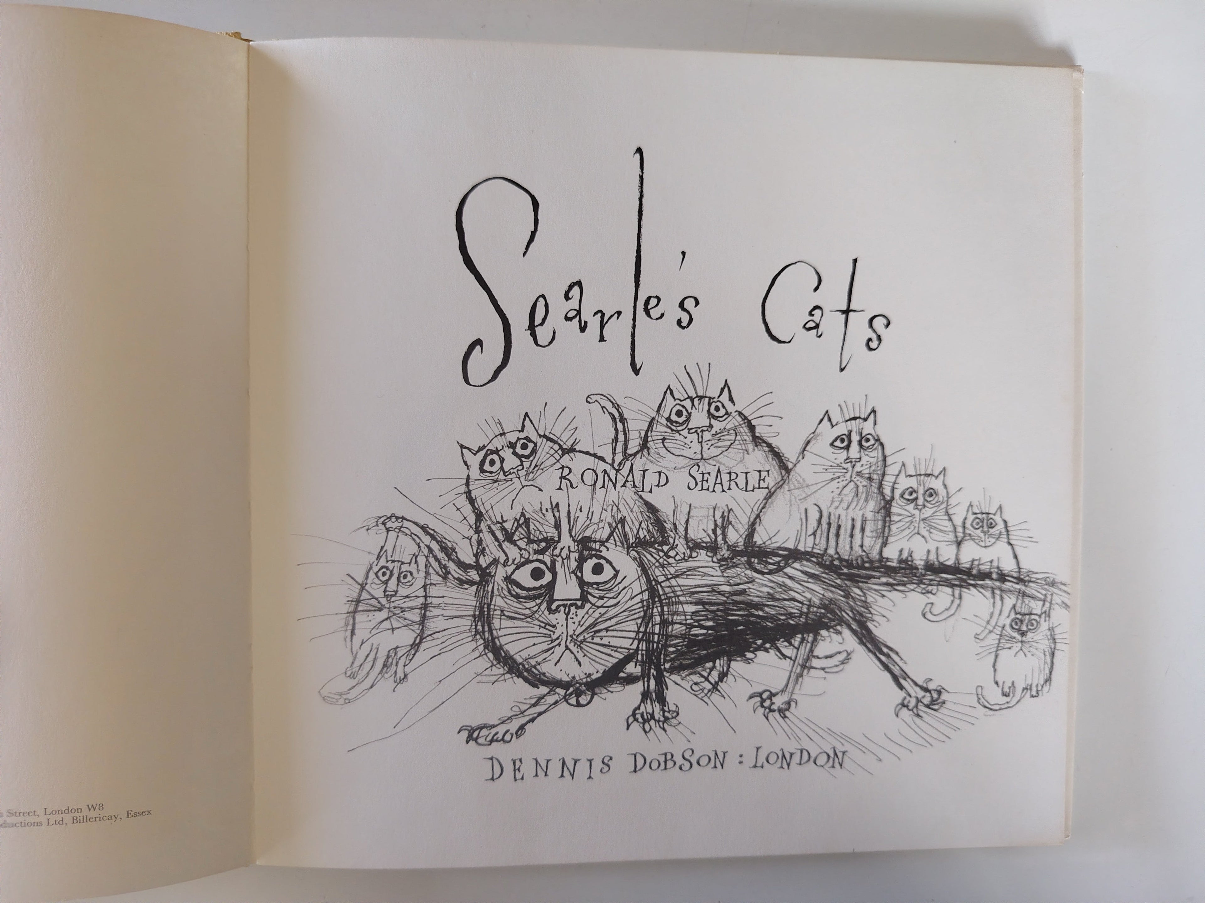 Searle's Cats Illustrated Hardback Book by Ronald Searle First Edition 1967