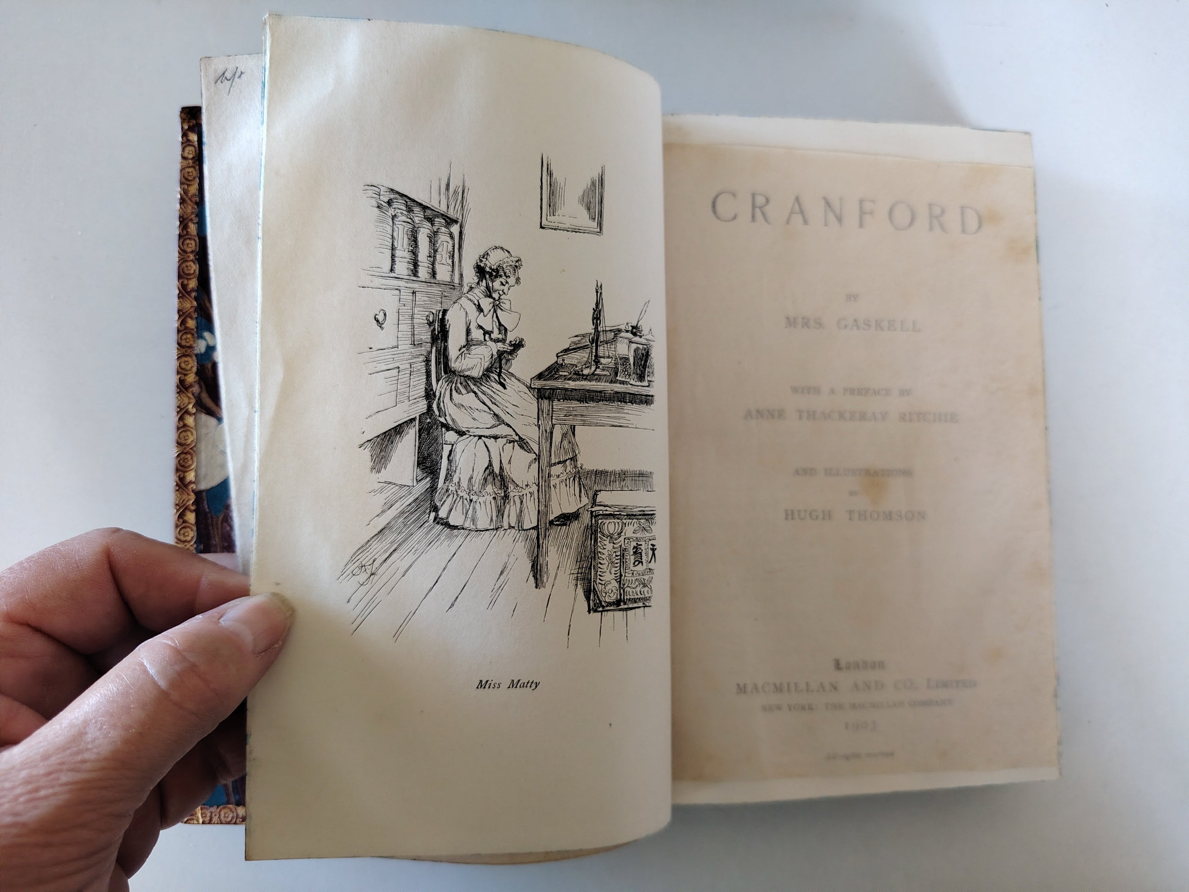 Cranford by Mrs Gaskell Illustrated by Hugh Thomson Macmillan and Co 1903 Fine Leather Bound Book