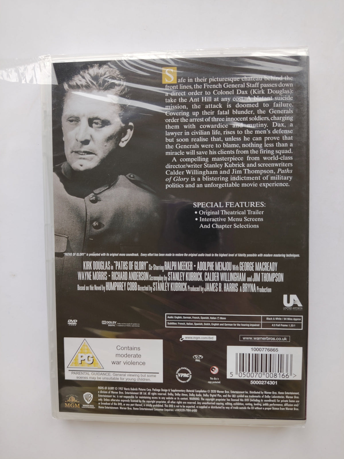 Paths of Glory Director of Stanley Kubrick with Kirk Douglas Brand New and Sealed 2020 DVD