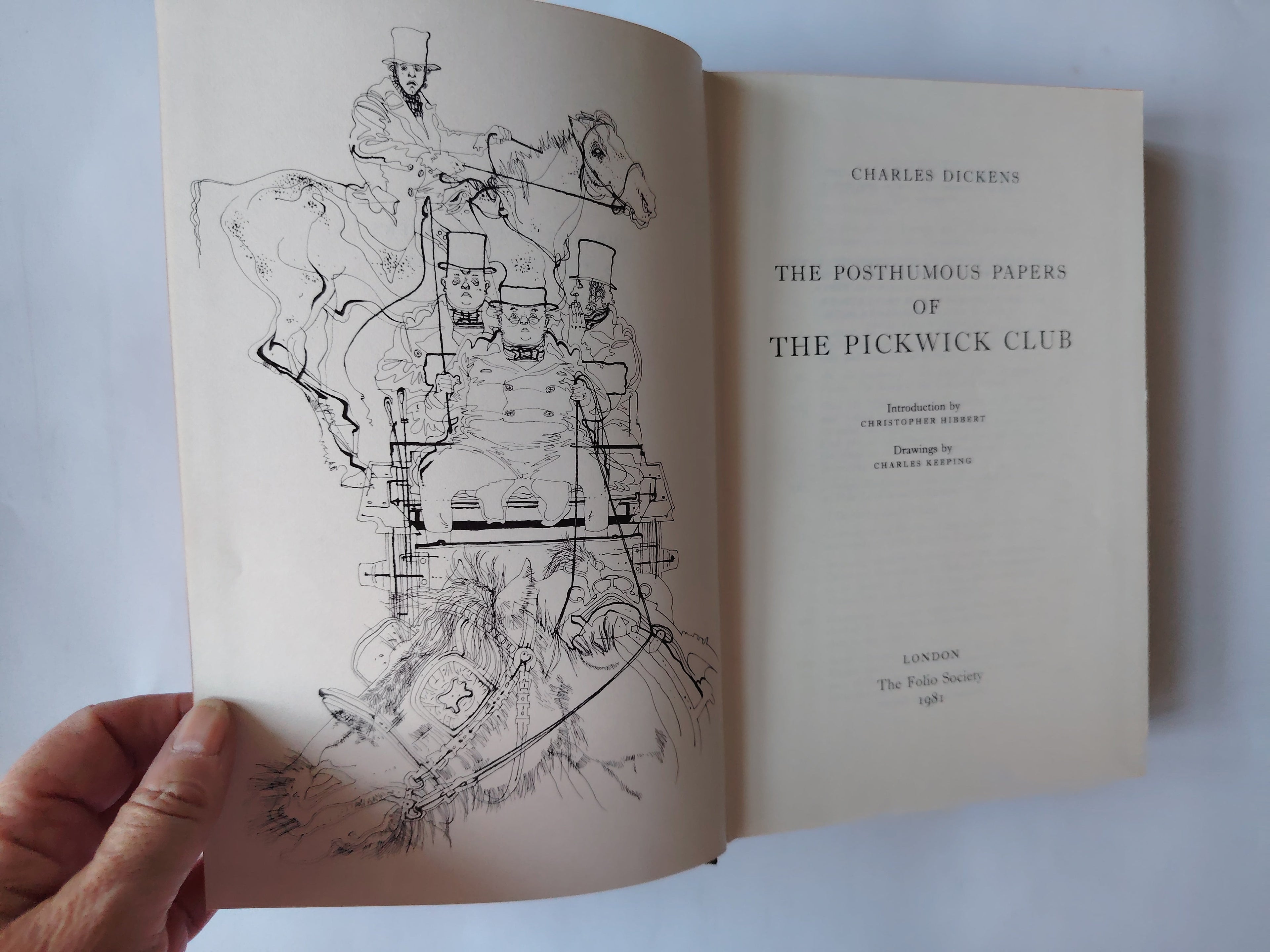 The Posthumous of The Pickwick Club by Charles Dickens First Edition in Slipcase The Folio Society 1981 with Drawings by Charles Keeping