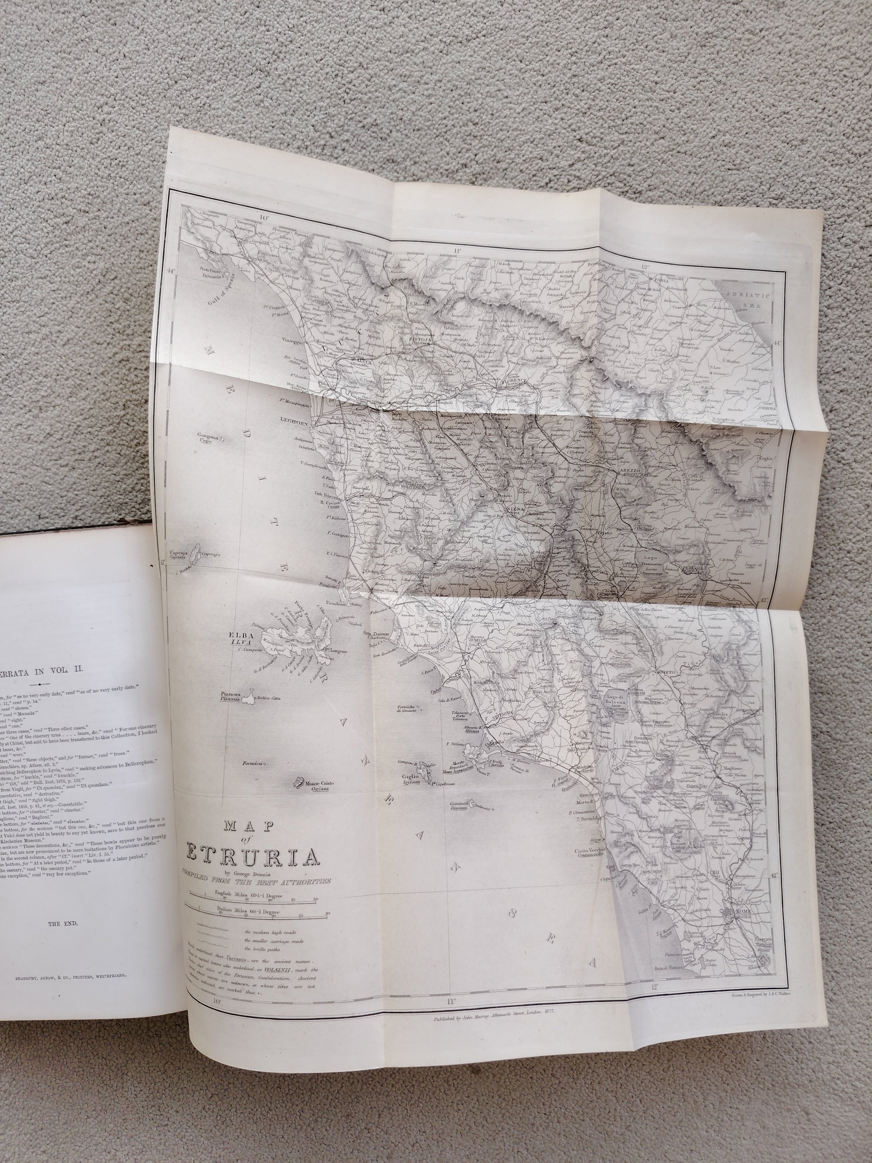 The Cities and Cemeteries of Etruria in Two Volumes by George Dennis Published by John Murray in 1883