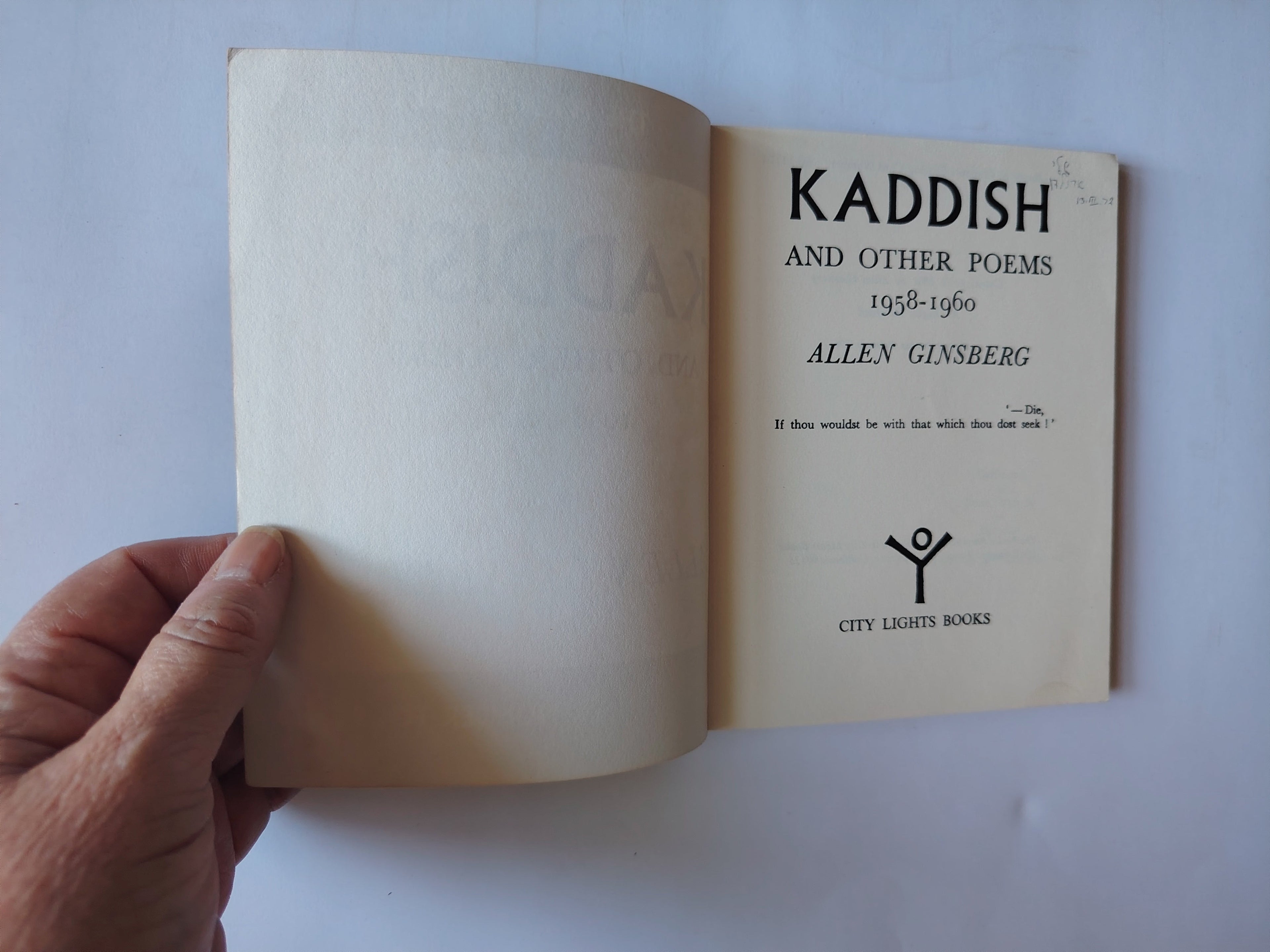 The Pocket Poets Series Two Books Selected Poems of Malcolm Lowry and Kaddish and other poems 1958-1960 Allen Ginsberg City Lights Books