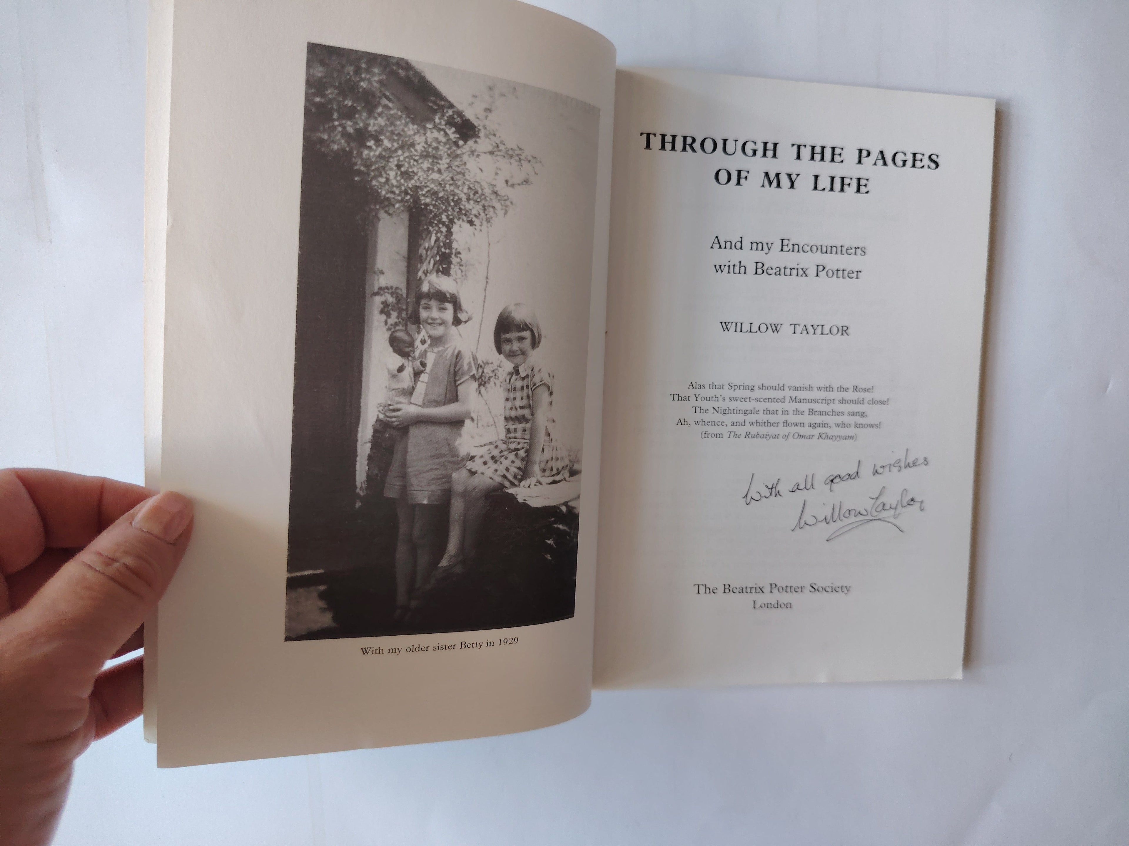 Through the Pages of My Life and my encounters with Beatrix Potter SIGNED by Willow Taylor The Beatrix Potter Sl