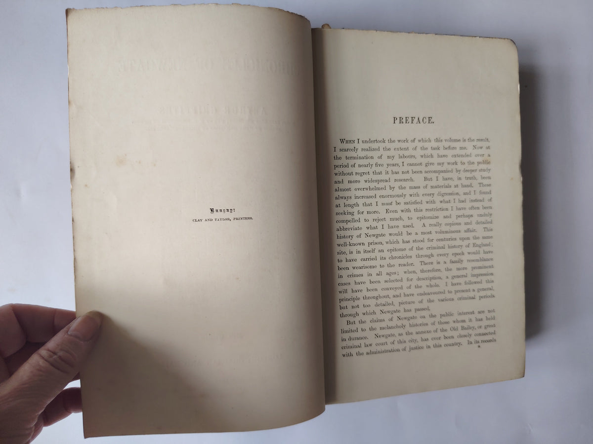 The Chronicles of Newgate by Arthur Griffiths Published by Chapman and Hall in a New Edition in 1884