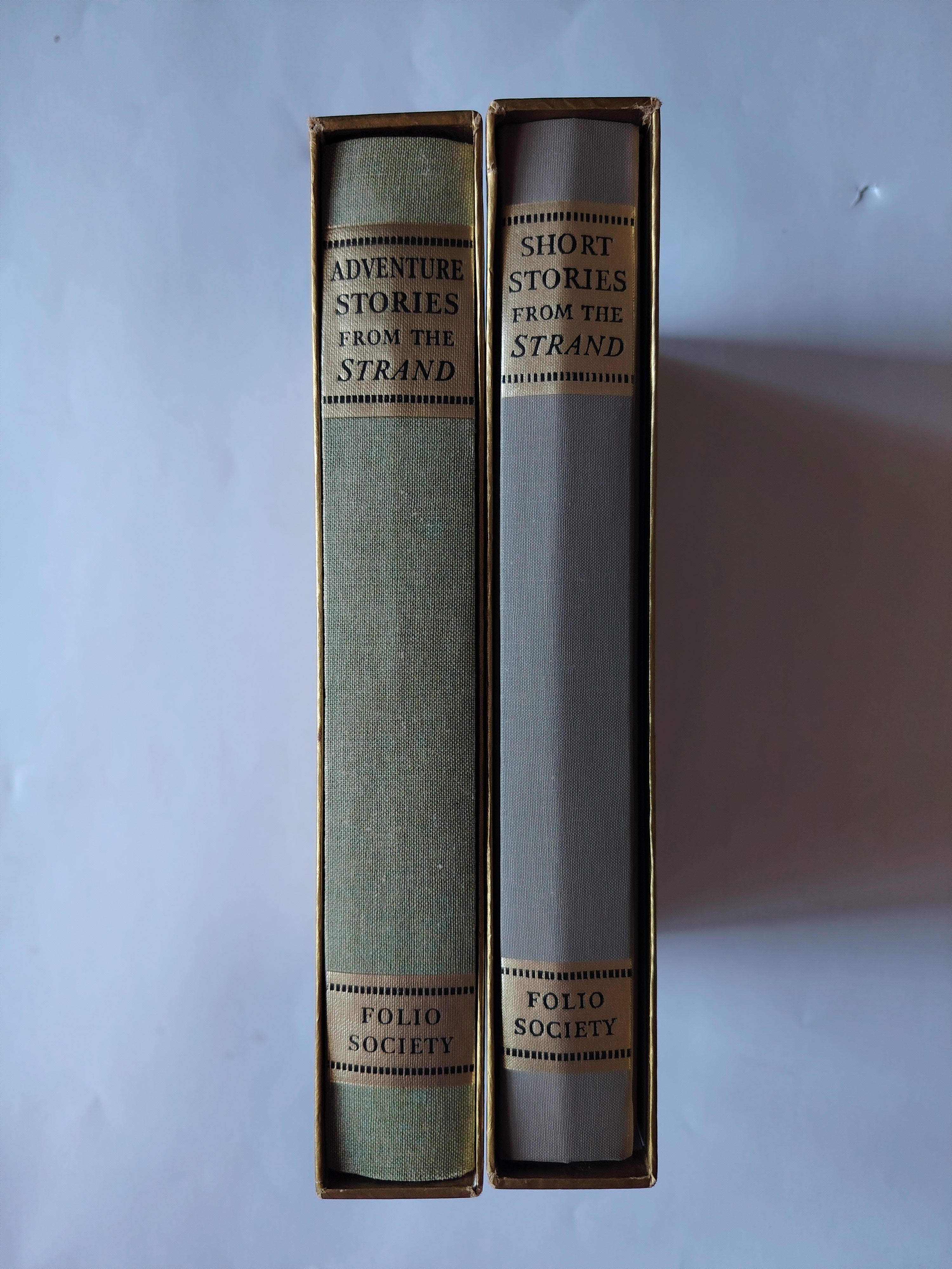 Short Stories from the Strand and Adventure Stories from the Strand in Slipcases The Folio Society 1992 and 1995 Selected by Geraldine Beare