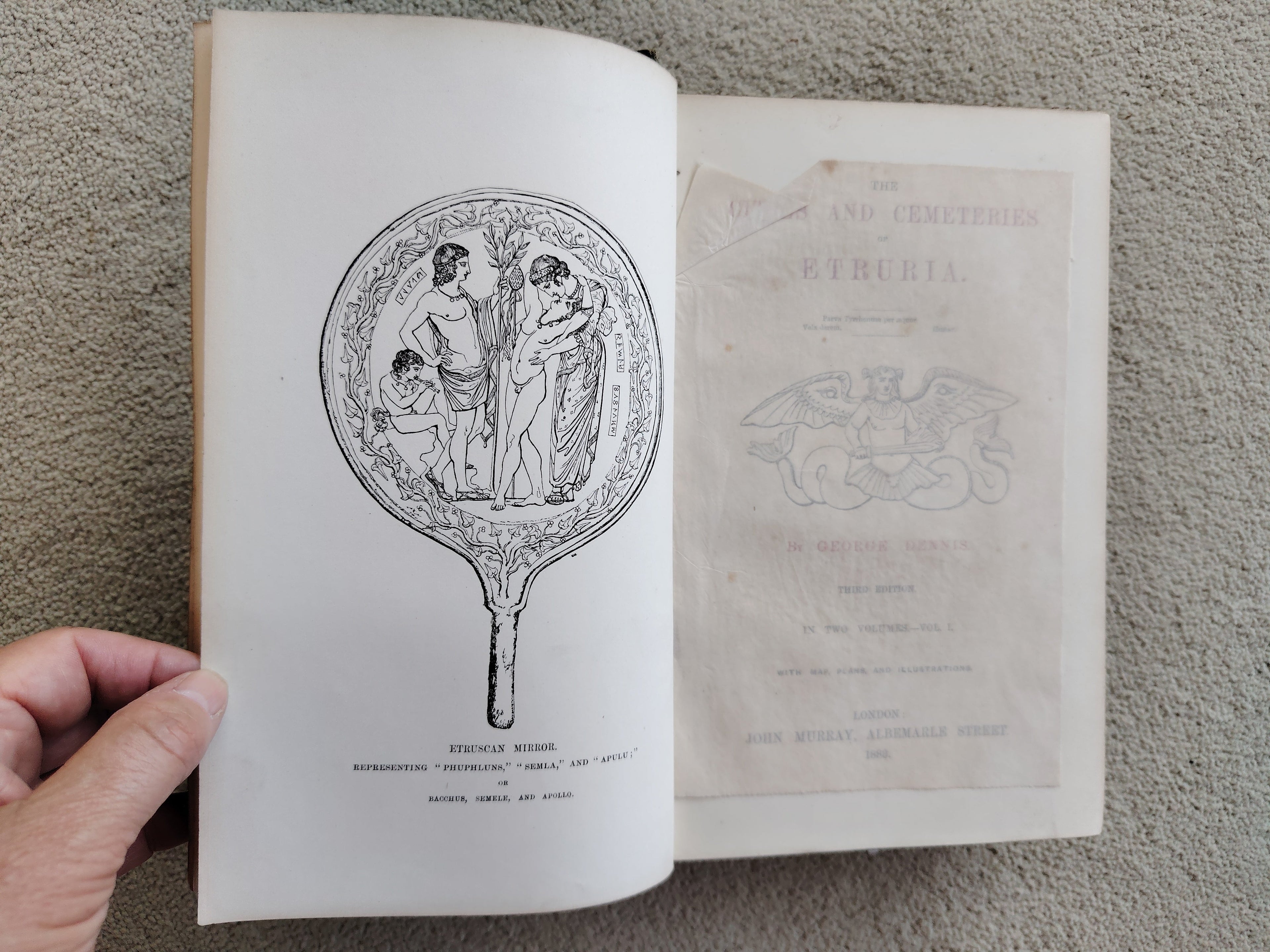 The Cities and Cemeteries of Etruria in Two Volumes by George Dennis Published by John Murray in 1883
