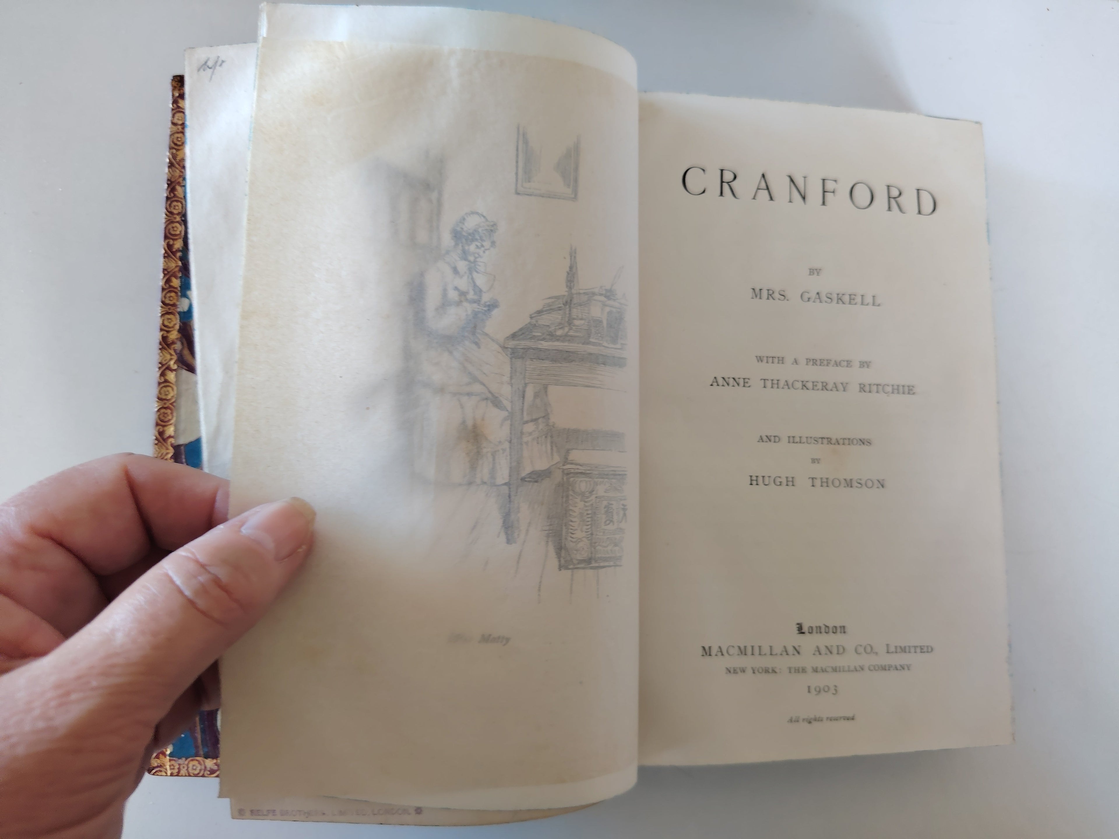 Cranford by Mrs Gaskell Illustrated by Hugh Thomson Macmillan and Co 1903 Fine Leather Bound Book