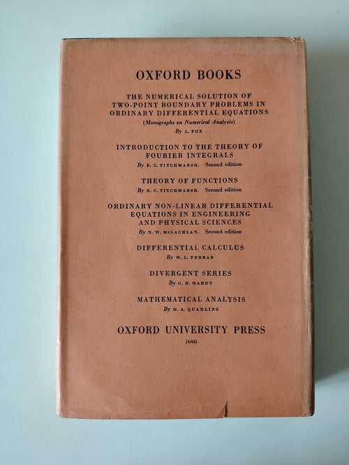 An Introduction to The Theory of Numbers Fourth Edition G H Hardy ad E M Wright Hardback Book from 1960