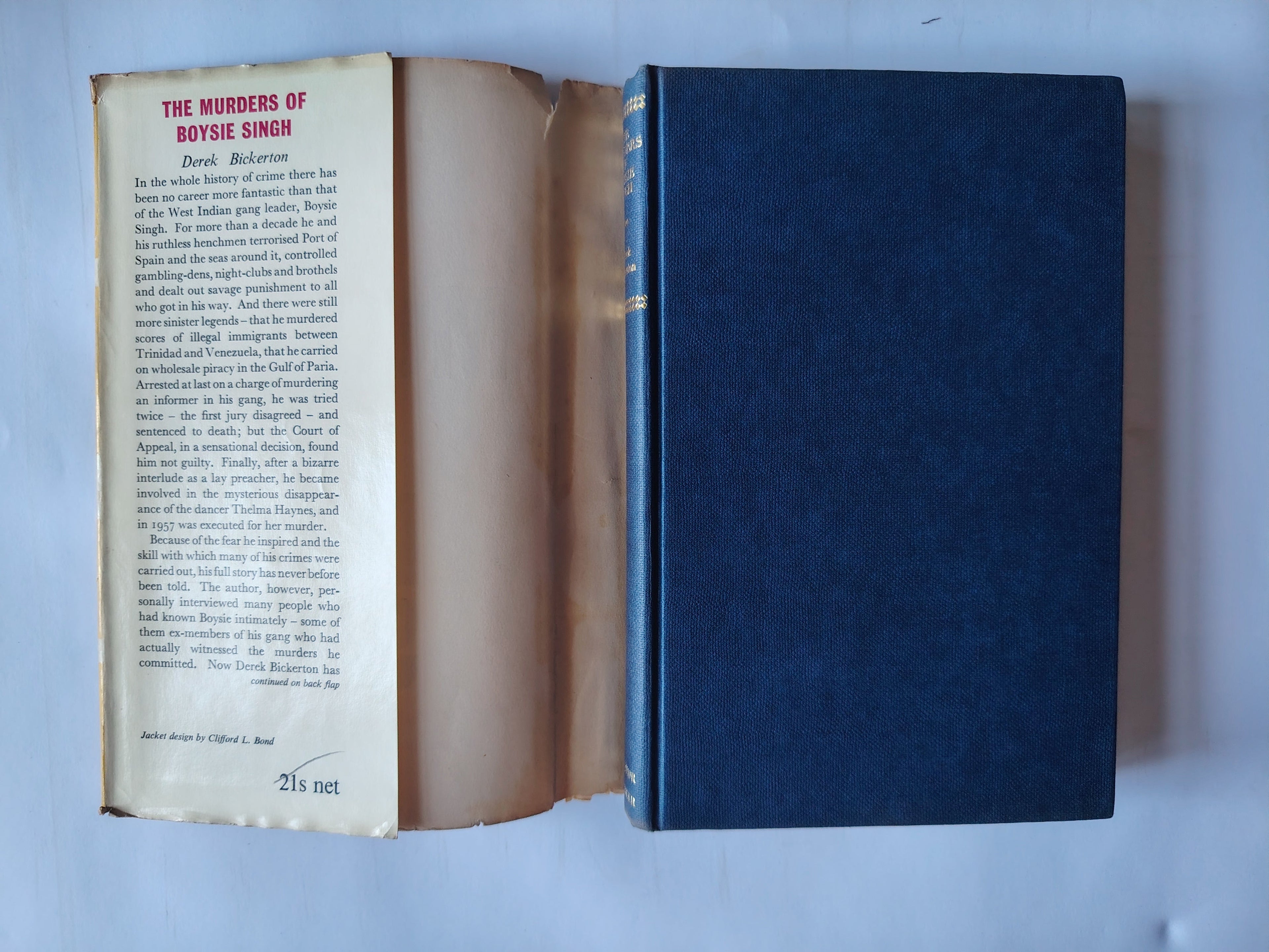 The Murders of Boysie Singh by Derek Bickerton First Edition 1962 True Crime Jacket Design by Clifford L Bond