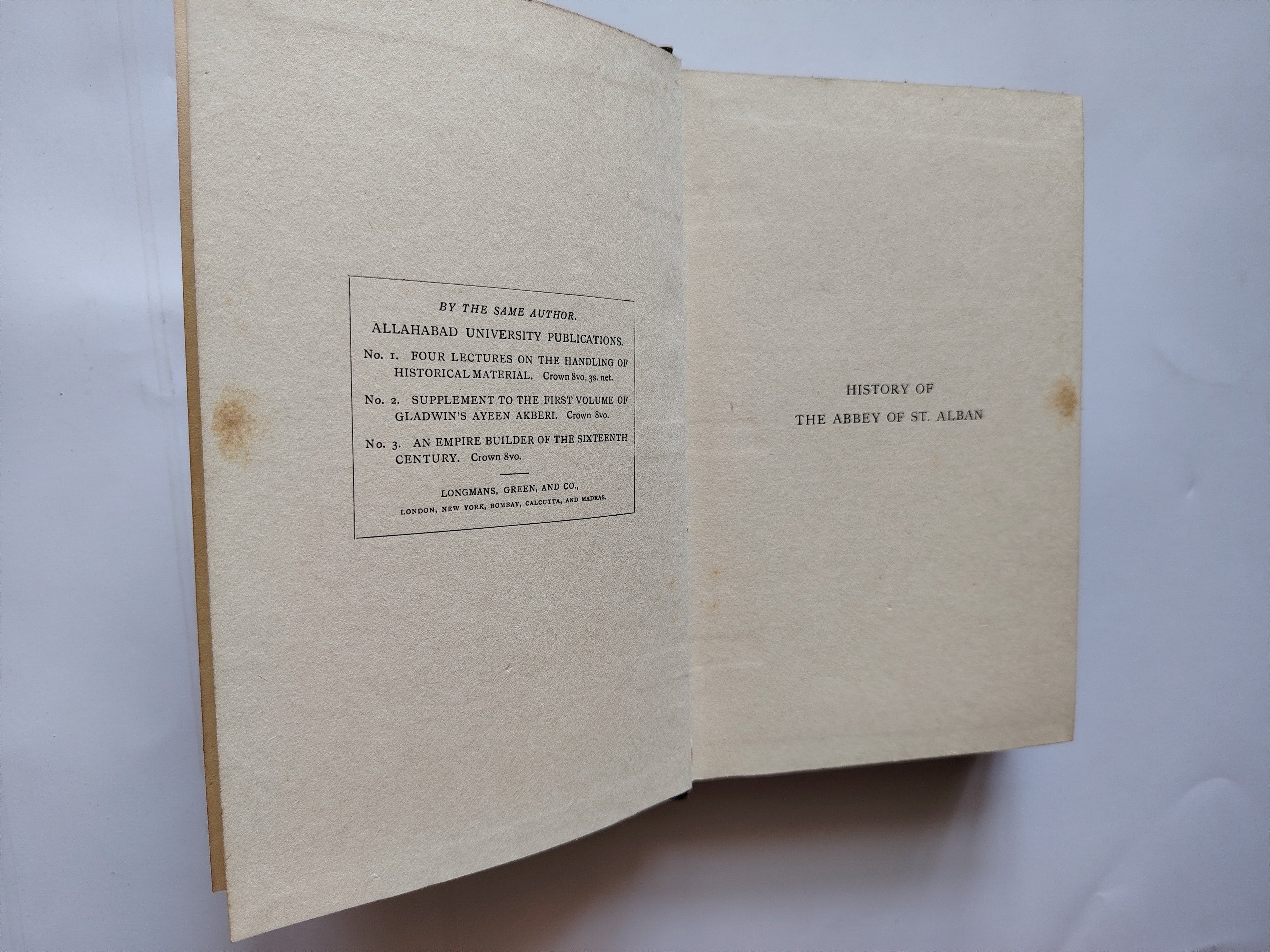 History of the Abbey of St Alban by L F Rushbrook Williams First Edition Hardback Book from 1917