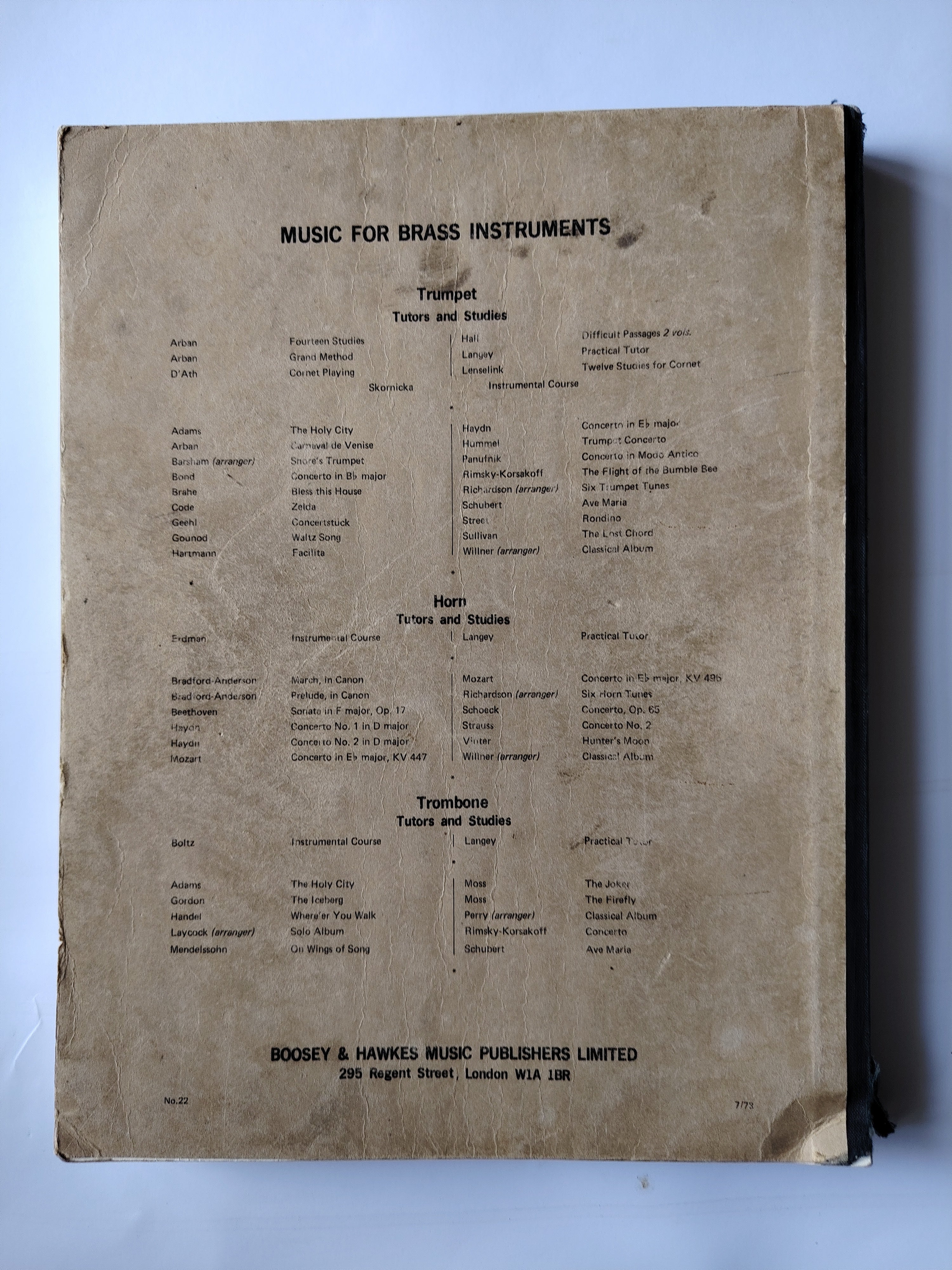 Cornet Method by J B Arban Published by Boosey & Hawkes in 1907 Complete Edition