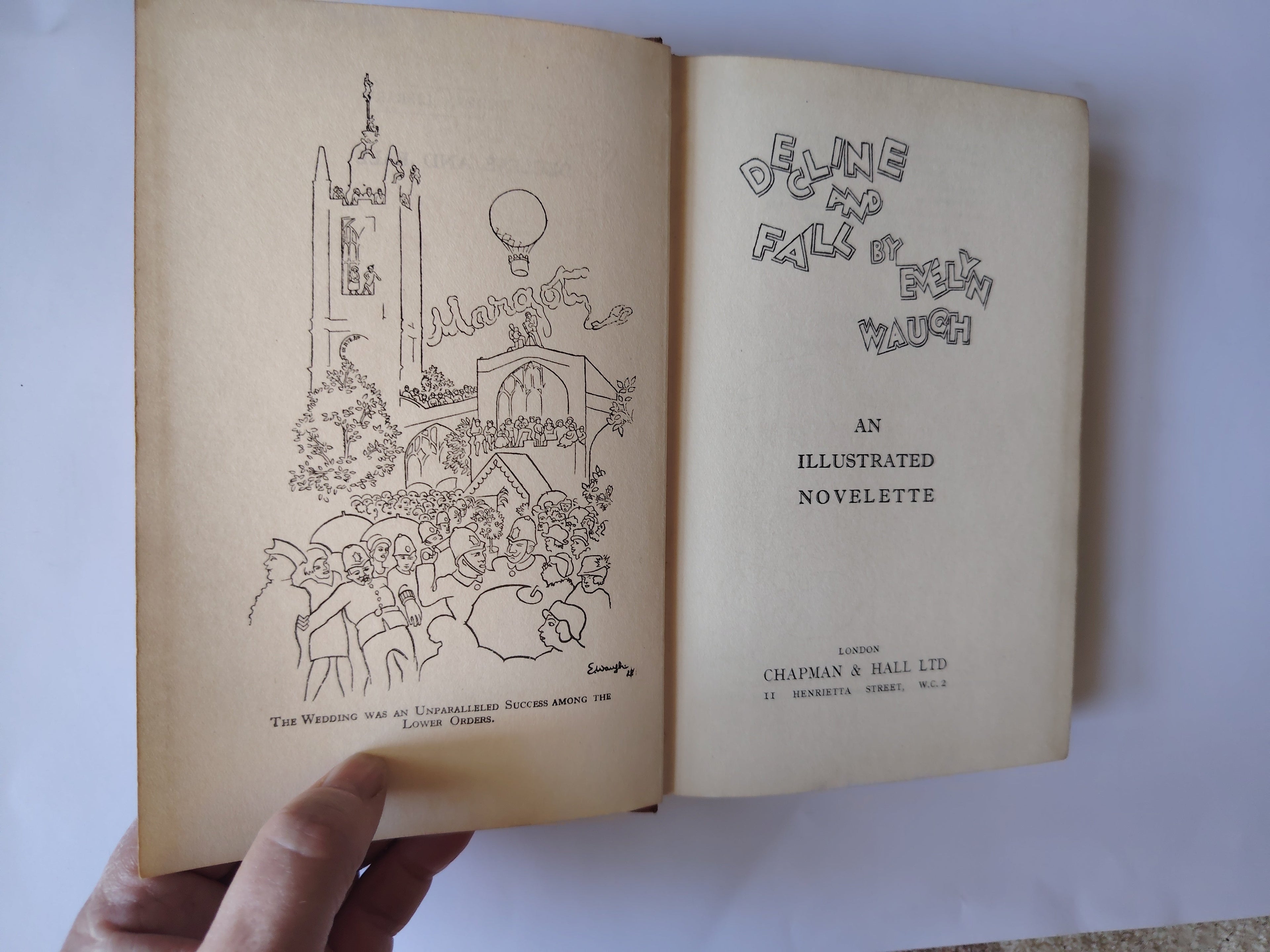 Decline and Fall by Evelyn Waugh An Illustrated Novelette Chapman & Hall Ltd 1935