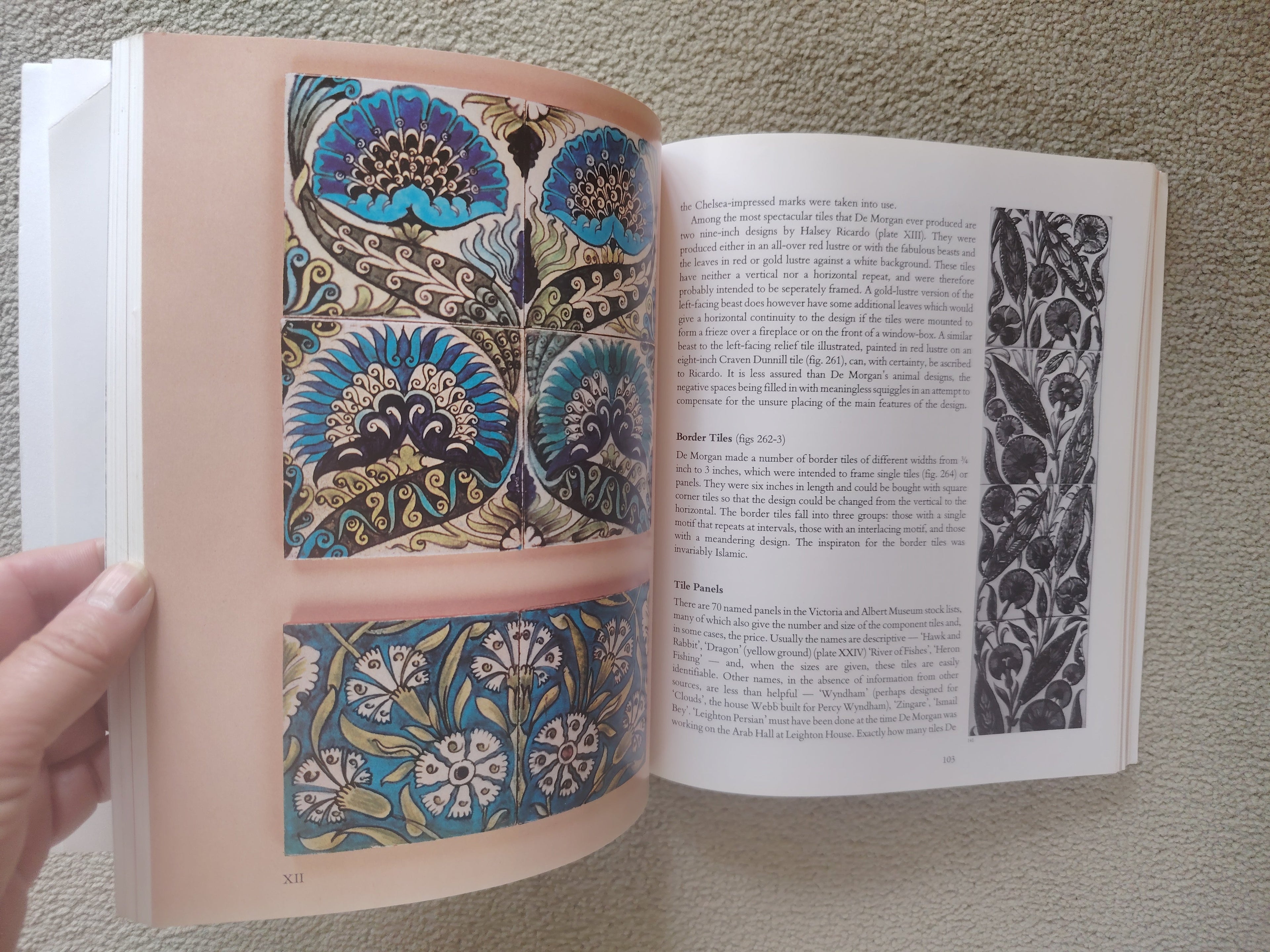 William De Morgan Tiles by Jon Catleugh with essays by Elizabeth Aslin and Alan Caiger-Smith 1999 Illustrated Book