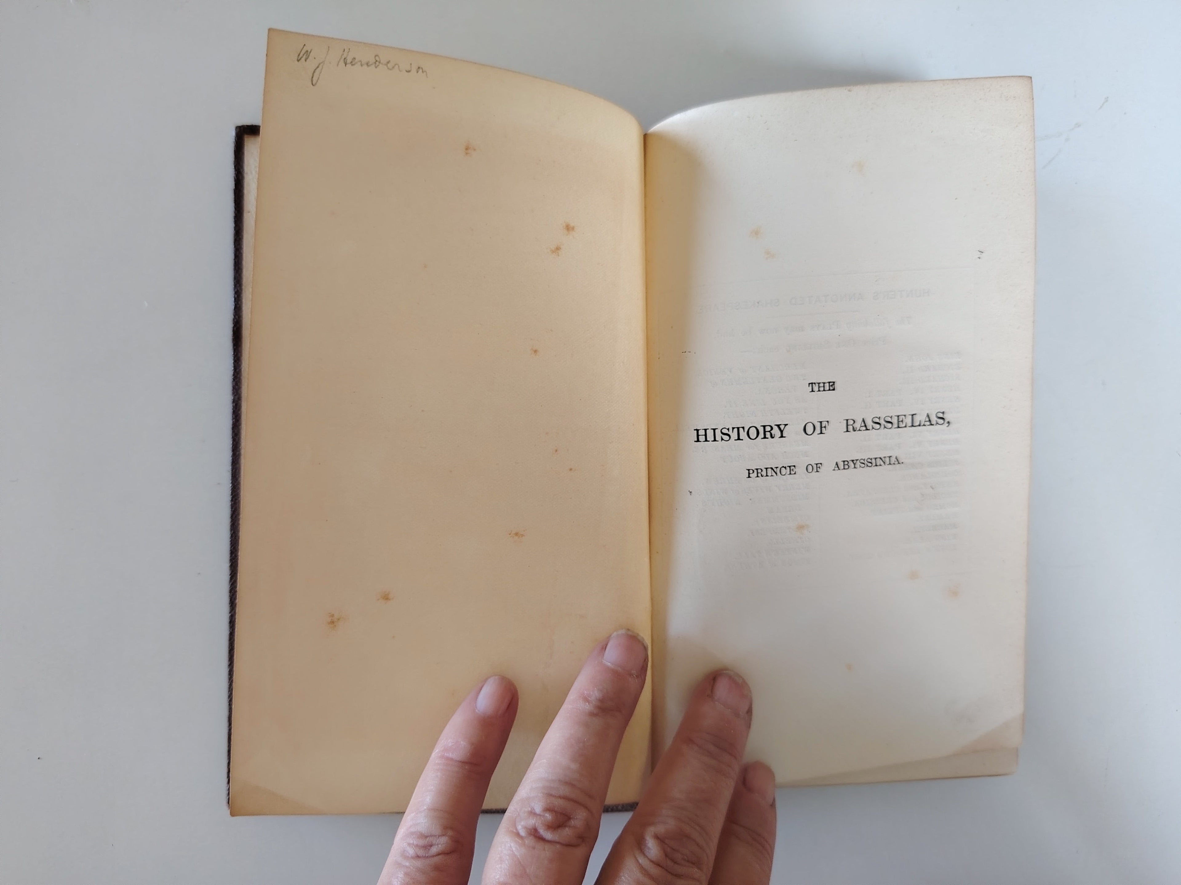 The History of Rasselas Prince of Abyssinia A Tale by Samuel Johnson by The Rev John Hunter Longmans Green and Co Undated