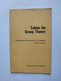 Tables for Group Theory P W Atkins M S Child and C S G Phillips University of Oxford Press 1970