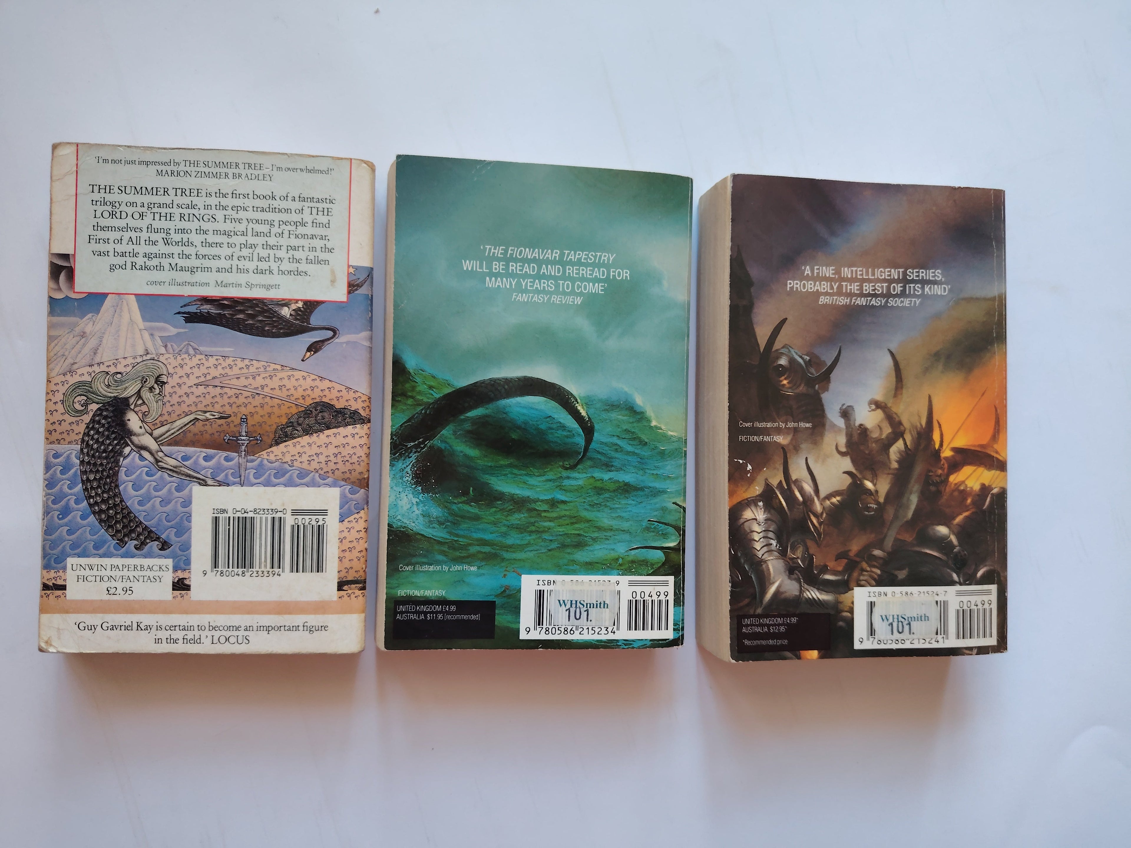 The Fionavar Tapestry Trilogy by Guy Gavriel Kay The Summer Tree, The Wandering Fire, The Darkest Road Fantasy Paperback Books