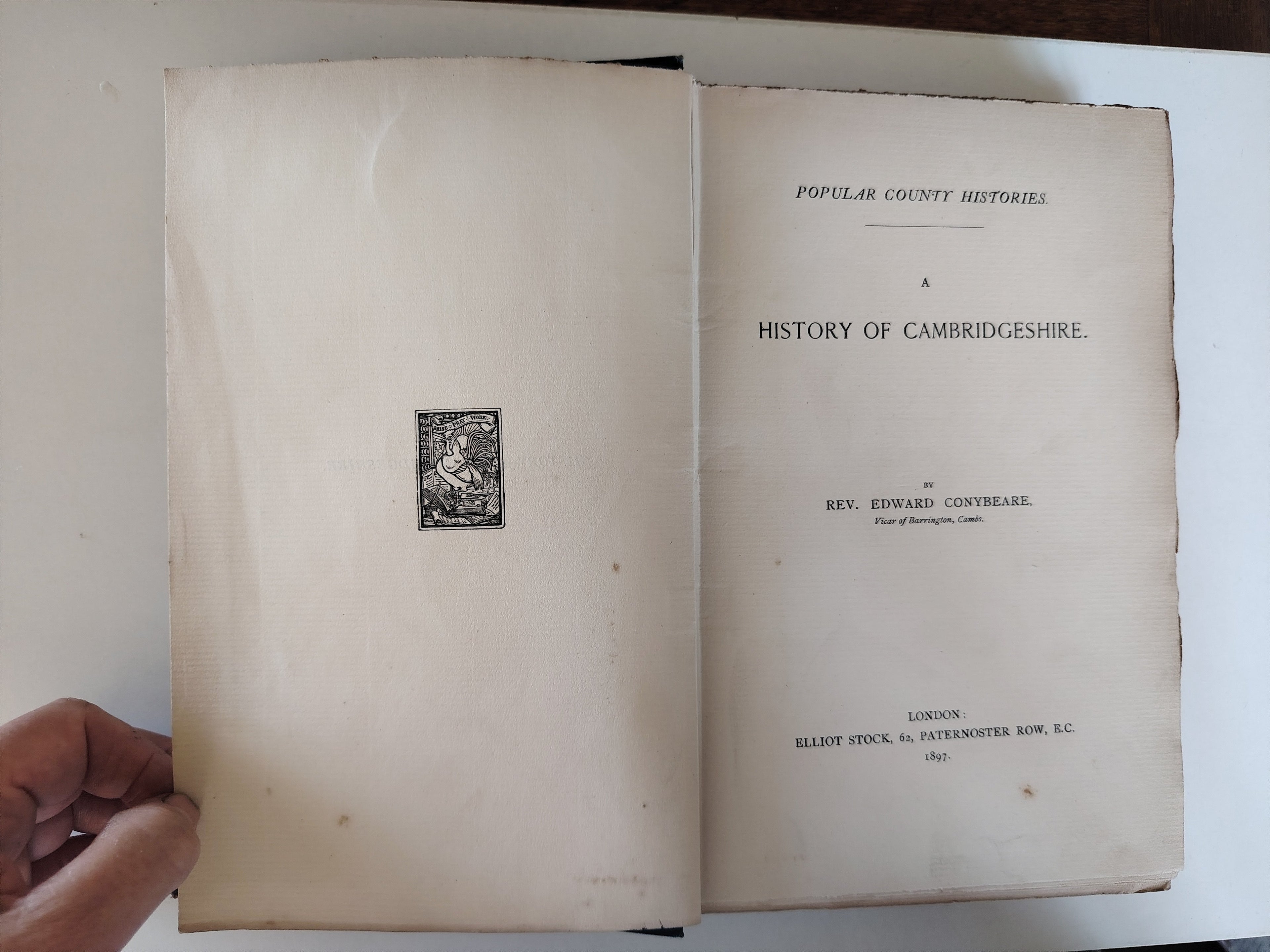 A History of Cambridgeshire by Rev Edward Conybeare Popular County Histories Published in 1897