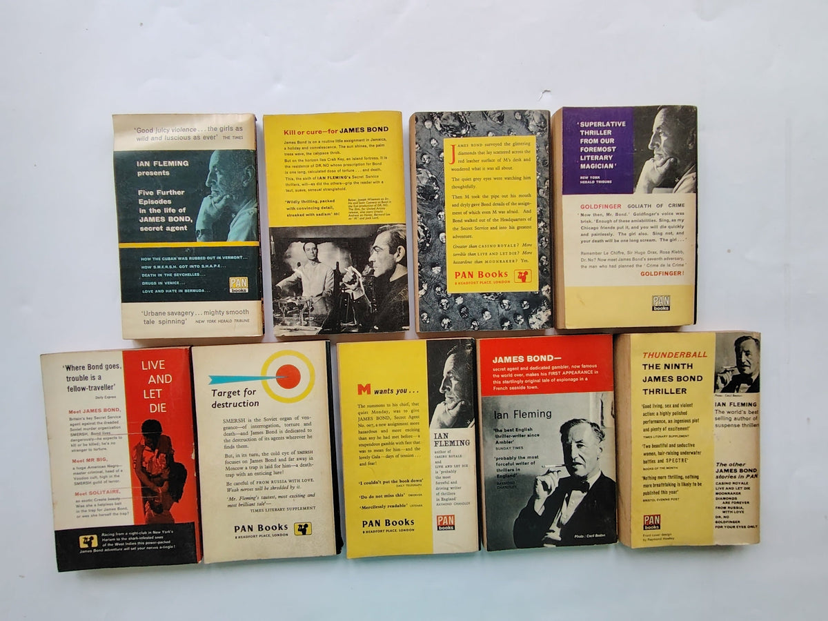 Ian Fleming James Bond Secret Agent Vintage PAN Paperback Books Very Good Condition
